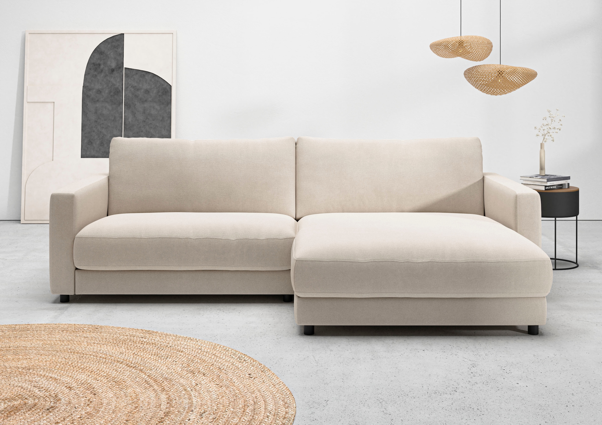 Home affaire Ecksofa "Ecksofa Jiro, L-Form, große Sitztiefe, Breite 265 cm" günstig online kaufen