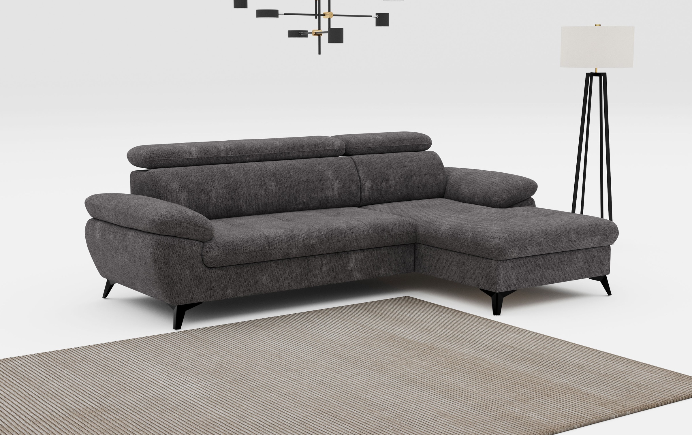 COTTA Ecksofa "Hudson L-Form, B: 261 cm" mit Kopfteilverstellung, optional günstig online kaufen