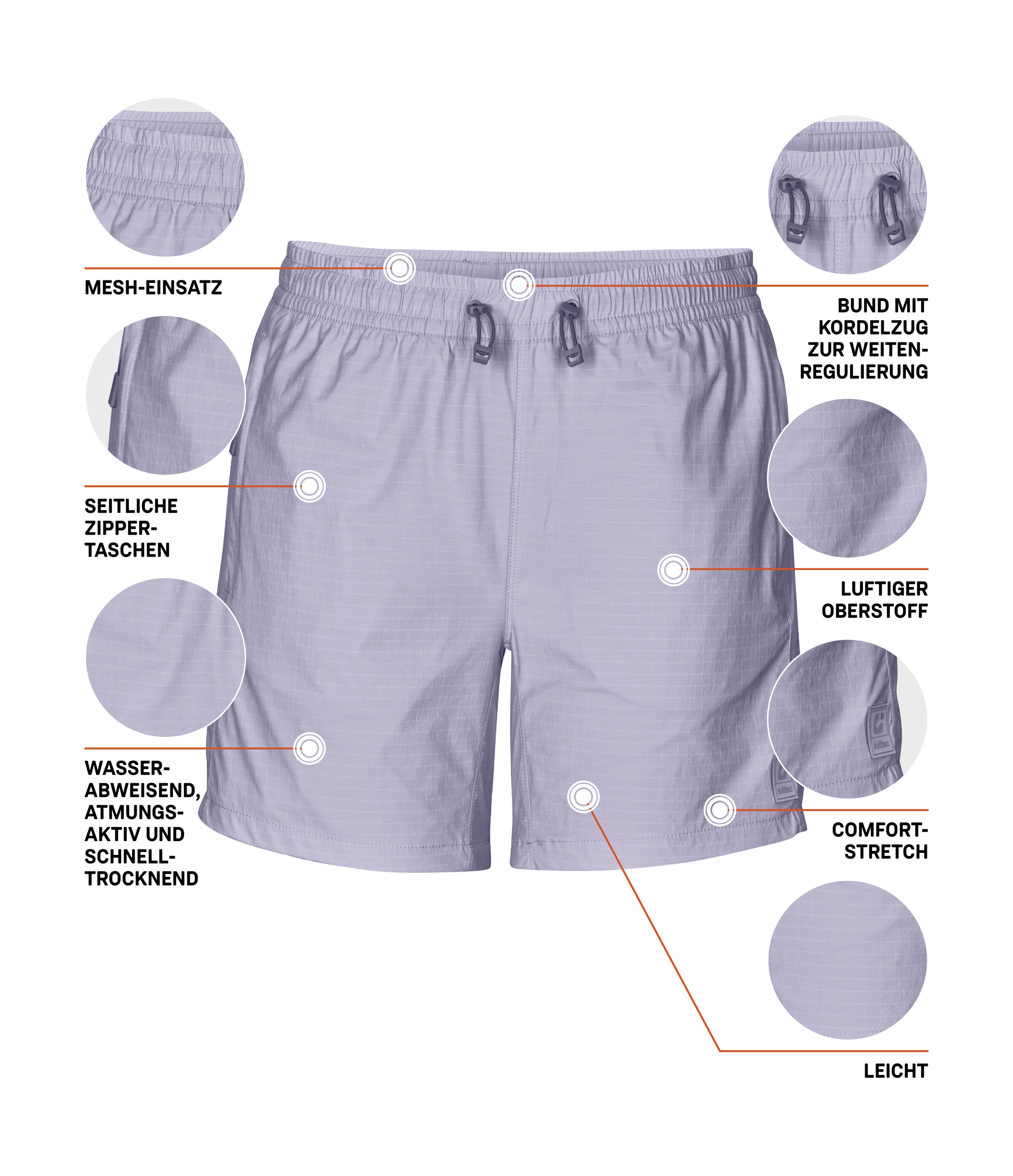 Killtec Shorts »KOS 167 WMN SHRTS«  Leichte, schnelltrocknende Funktionsshorts mit Zipper-Taschen