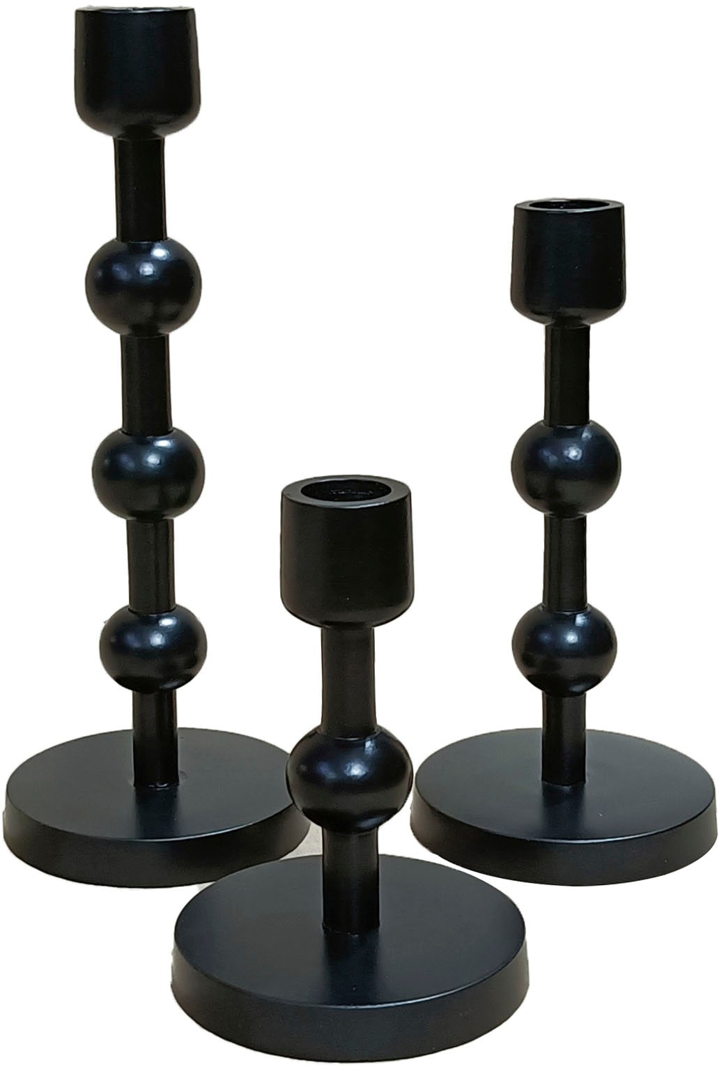 Leonique Kerzenständer »Elliose«, (Set, 3 St.), aus Aluminium, handgefertigt, 3 Größen im Set