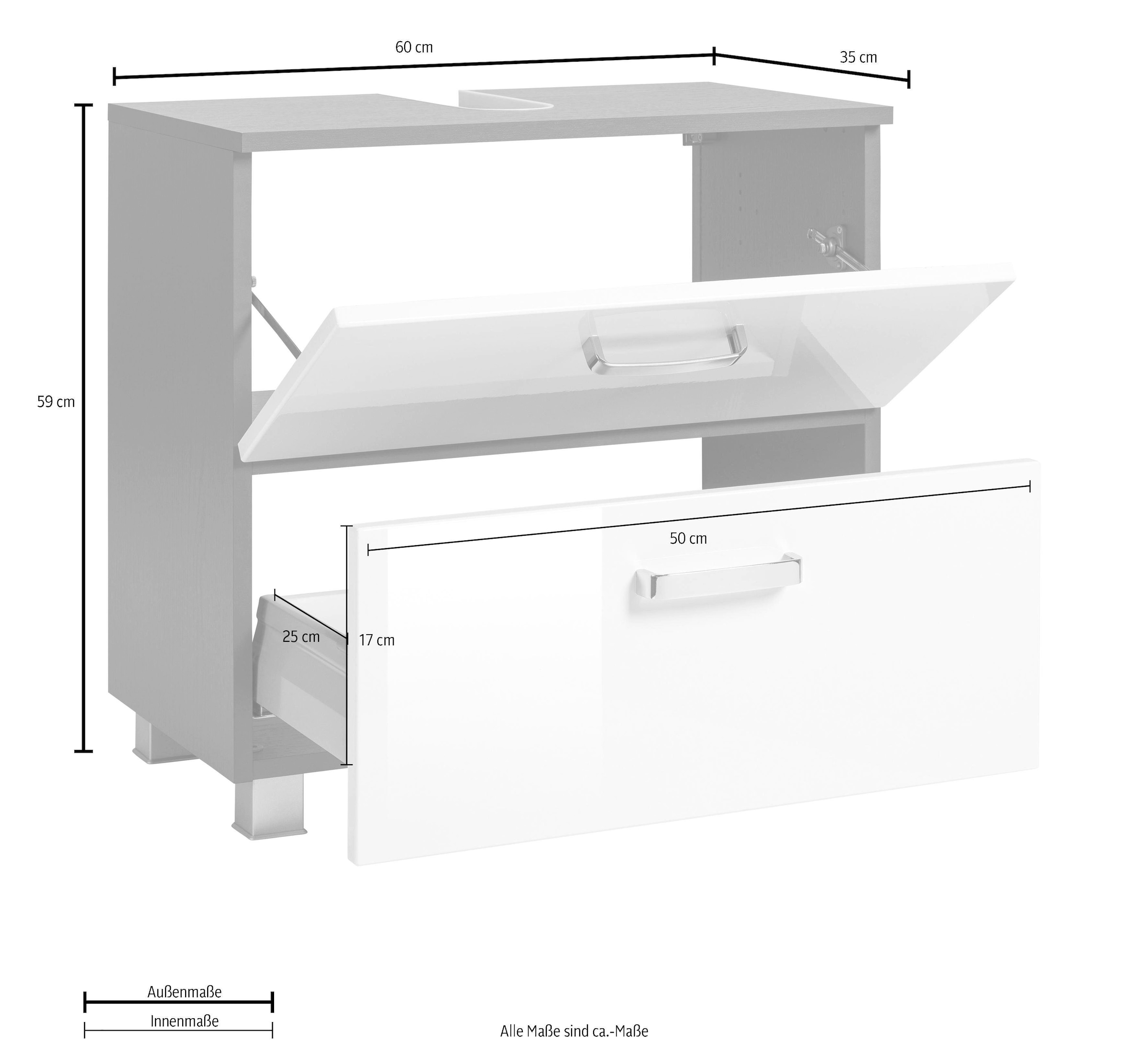 HELD MÖBEL Waschbeckenunterschrank »Ravenna«, Breite 60 cm, mit Soft-Close-Funktion