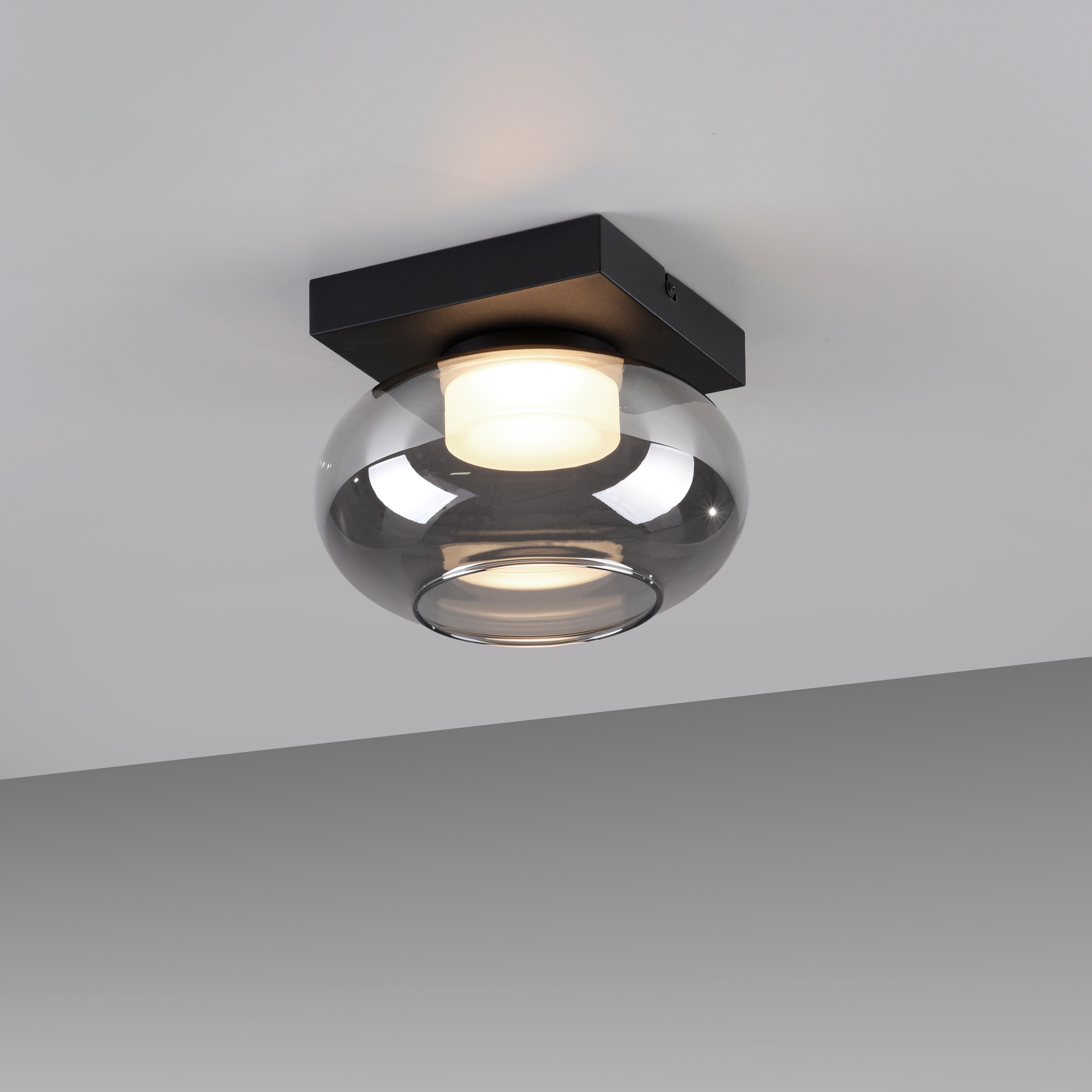 SCHÖNER WOHNEN-Kollektion LED Deckenleuchte »SIA« LED-Board 1 Stk. Warmweiß SCHÖNER WOHNEN Kollektion, SimplyDim, Memoryfunktion, Rauchglas