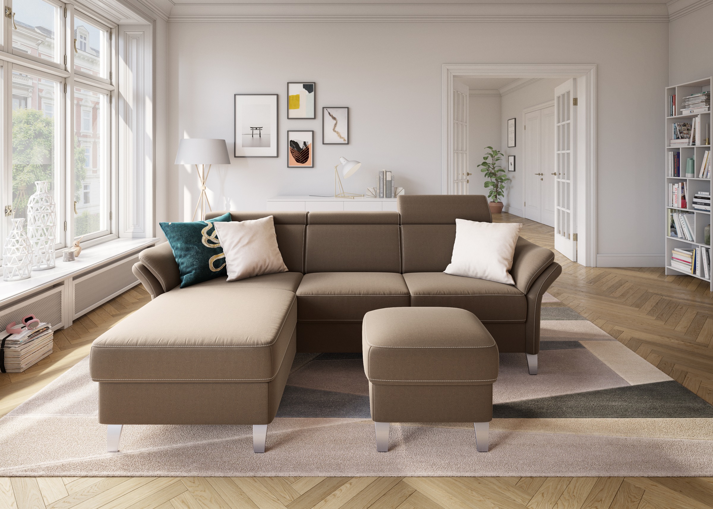 sit&more Ecksofa "Vincenzo L-Form" inklusive Kopfteilverstellung, wahlweise günstig online kaufen