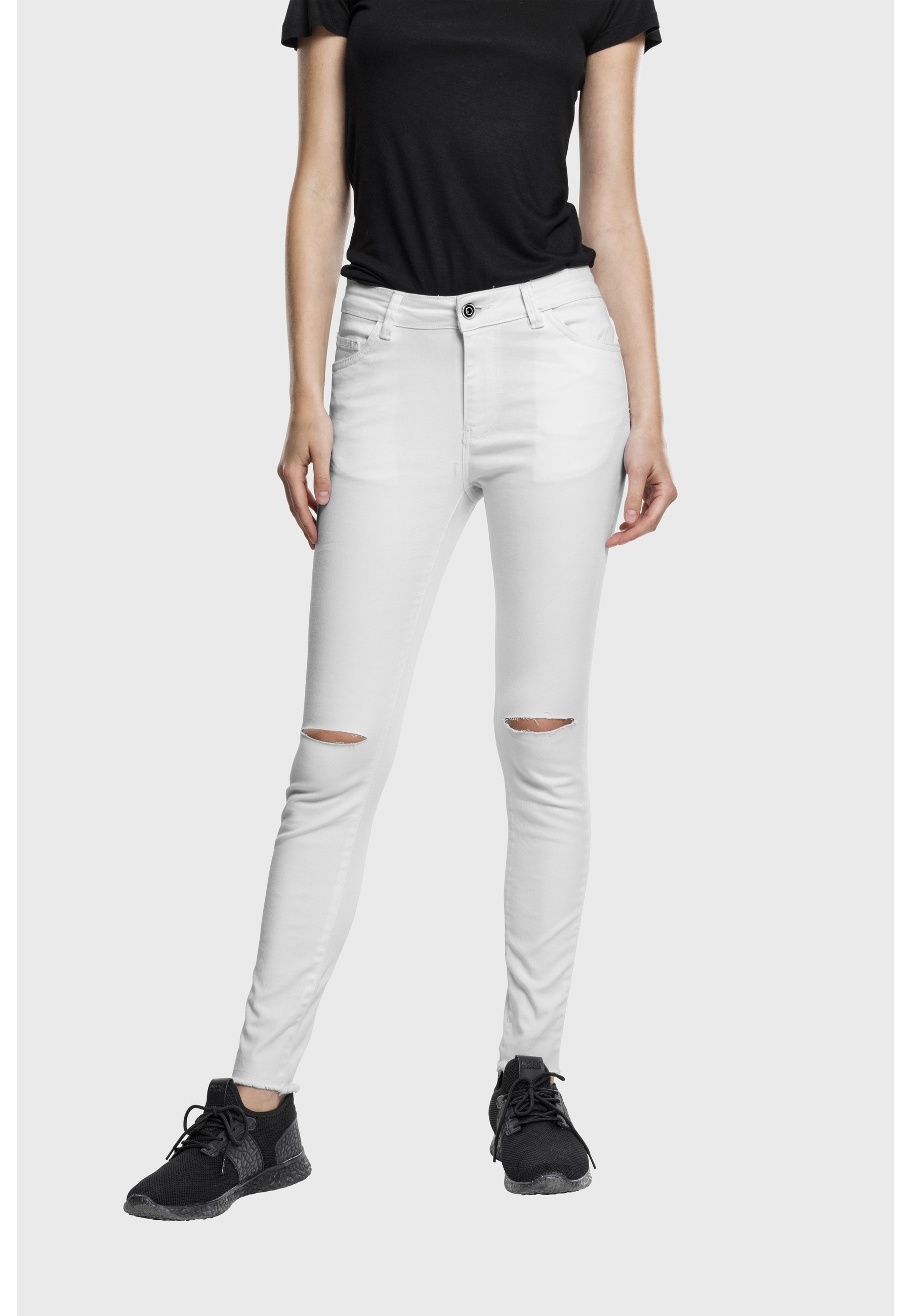 URBAN CLASSICS Bequeme Jeans »Urban Classics Damen Ladies Cut Knee Pants« 1 Stk.