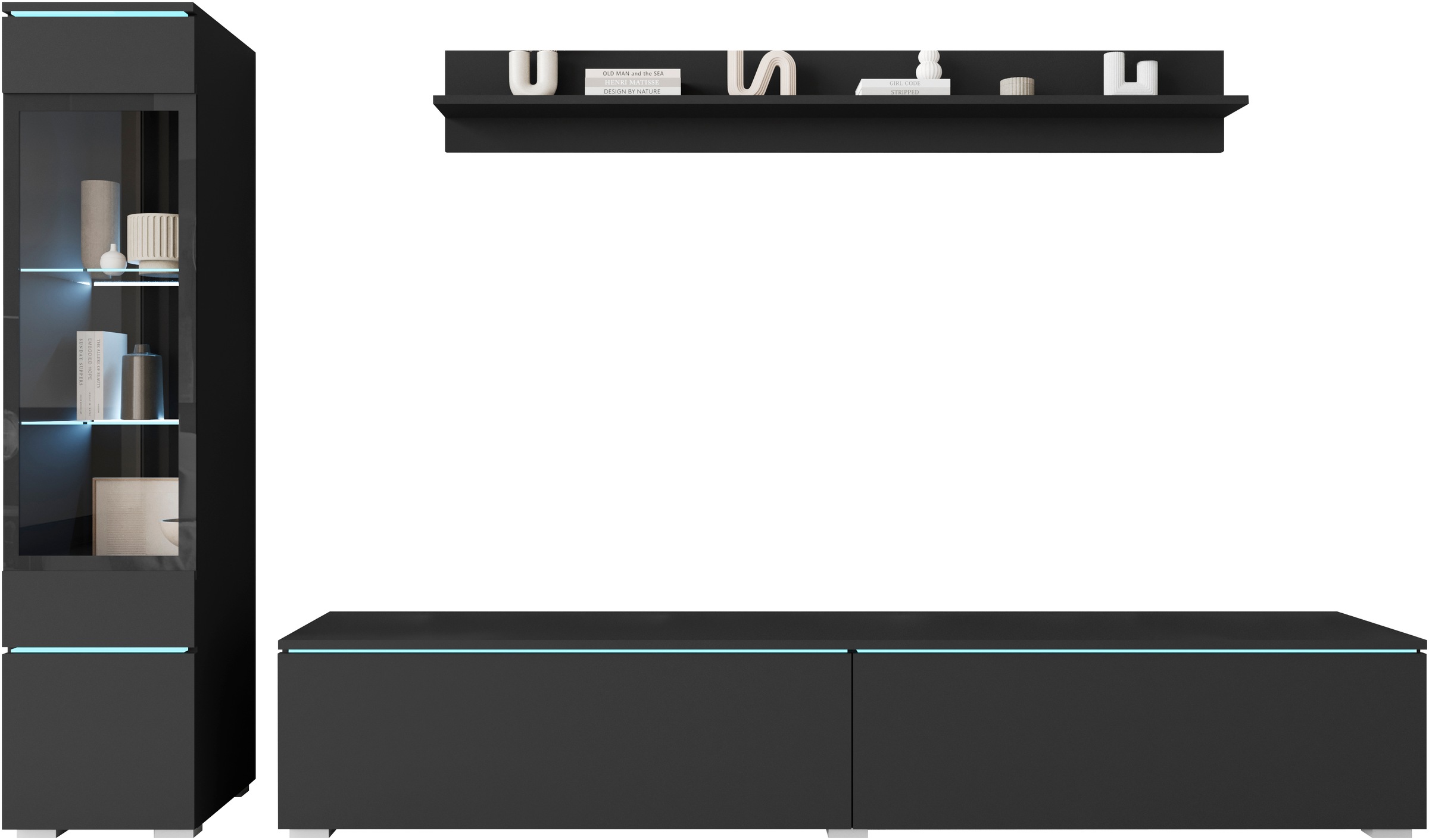 Home affaire Wohnwand "VERA I, Vitrinen Türanschlag links/rechts wechselbar günstig online kaufen