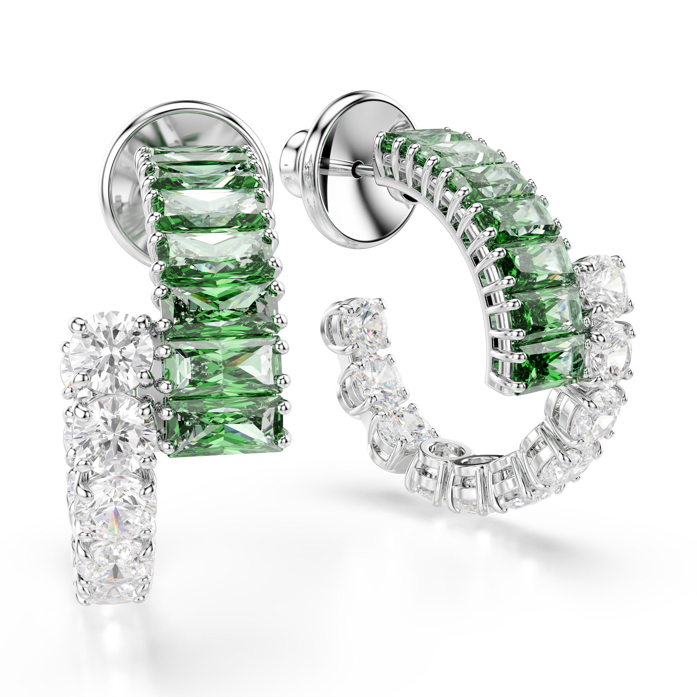 Paar Ohrstecker SWAROVSKI "Schmuck Geschenk Matrix Ohrringe", silber (metallfarben, kristallweiß, kristallweiß), Ohrringe, Damen, Metall, mit Swarovski Kristall, Swarovski Zirkonia (synth.) 8