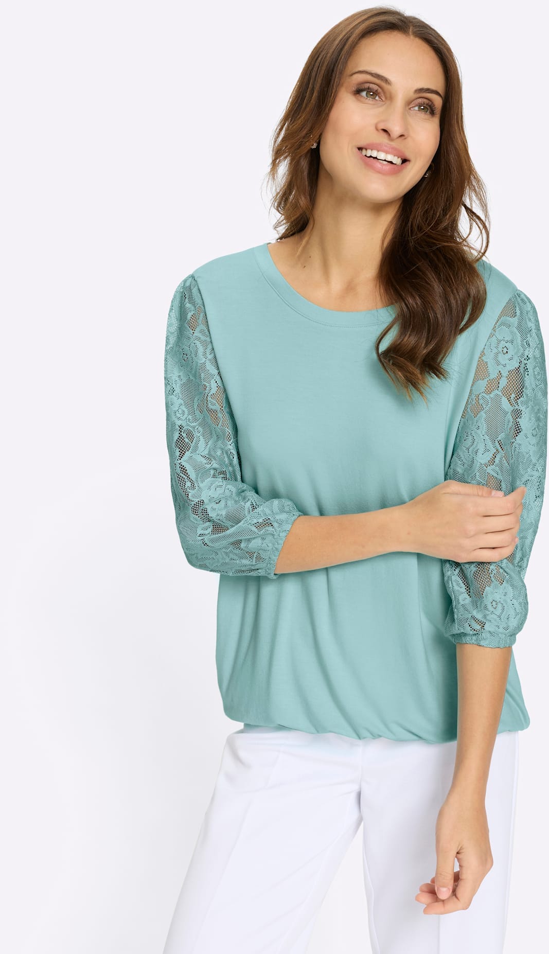 Lady 3/4-Arm-Shirt "Spitzen-Shirt" 1 tlg.
