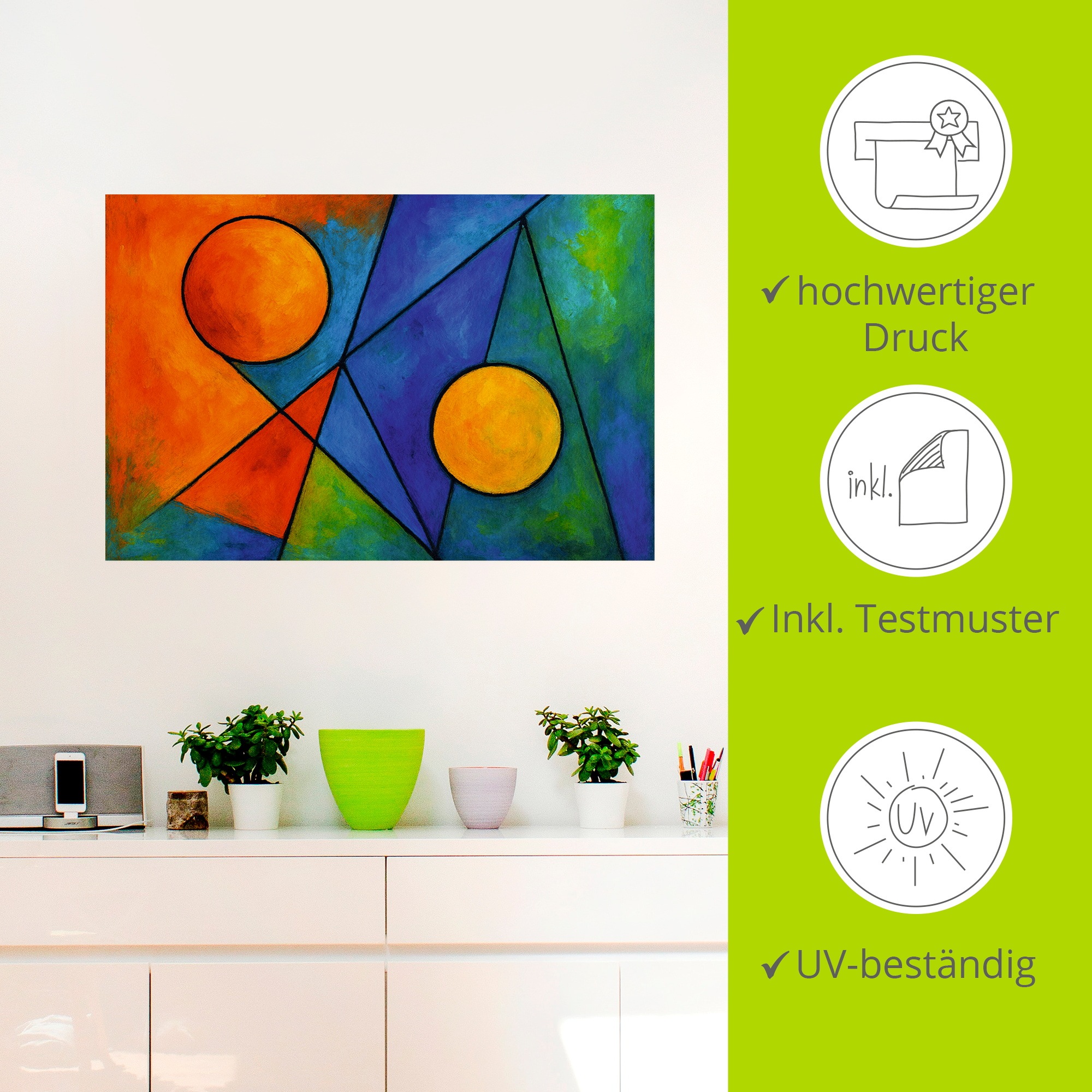 Artland Wandbild »Farbkomposition im Gleichgewicht« Muster 1 Stk. tlg. als Alubild, Leinwandbild, Poster, Wandaufkleber in verschied. Größen