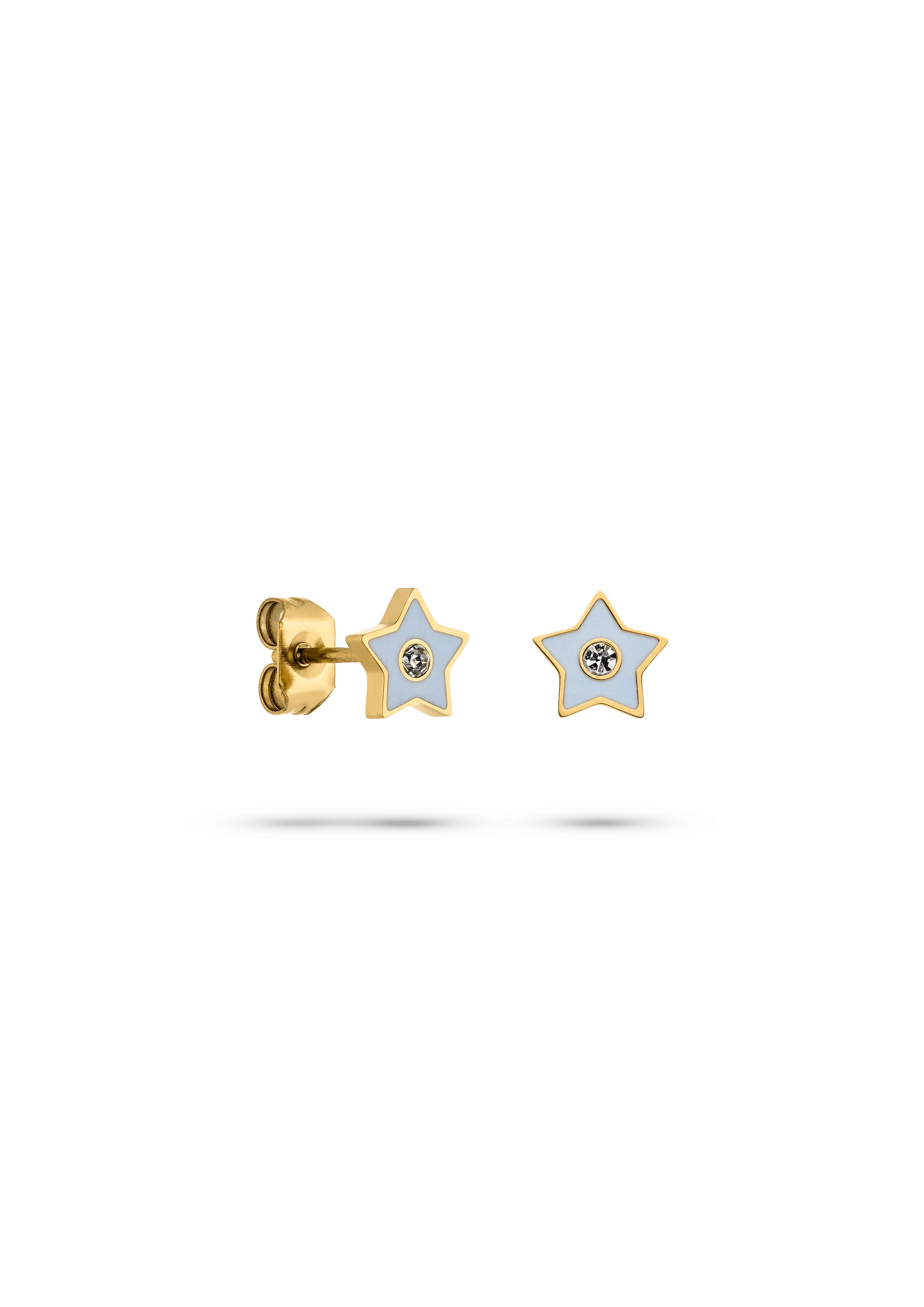 s.Oliver Paar Ohrstecker »Schmuck Geschenk Edelstahl Ohrstecker Stern The Shooting Star, Stern« mit Zirkonia (synth.) - Emaille