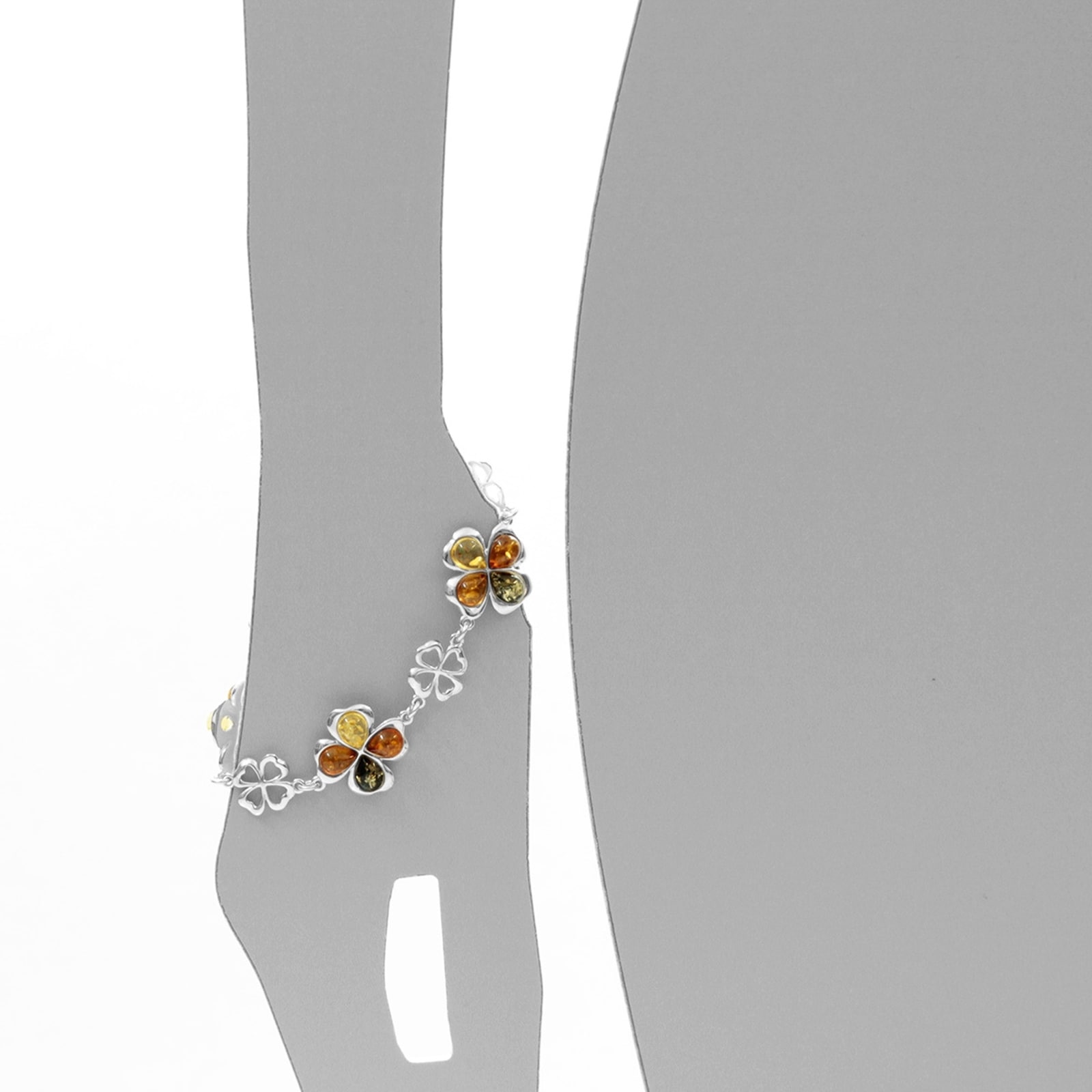 OSTSEE-SCHMUCK Armband »- Kleeblatt - Silber 925/000 - Bernstein«