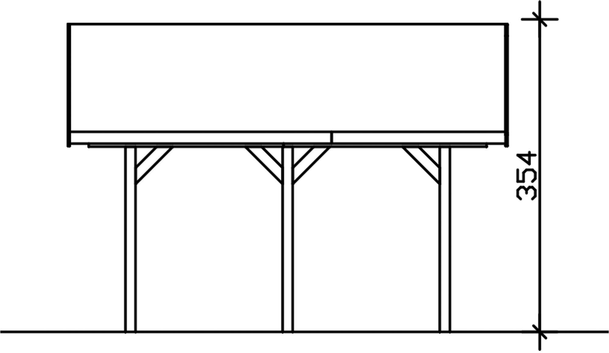 Skanholz Doppelcarport »Wallgau«, Nadelholz, 530 cm, Grün, mit schwarzen Dachschindeln