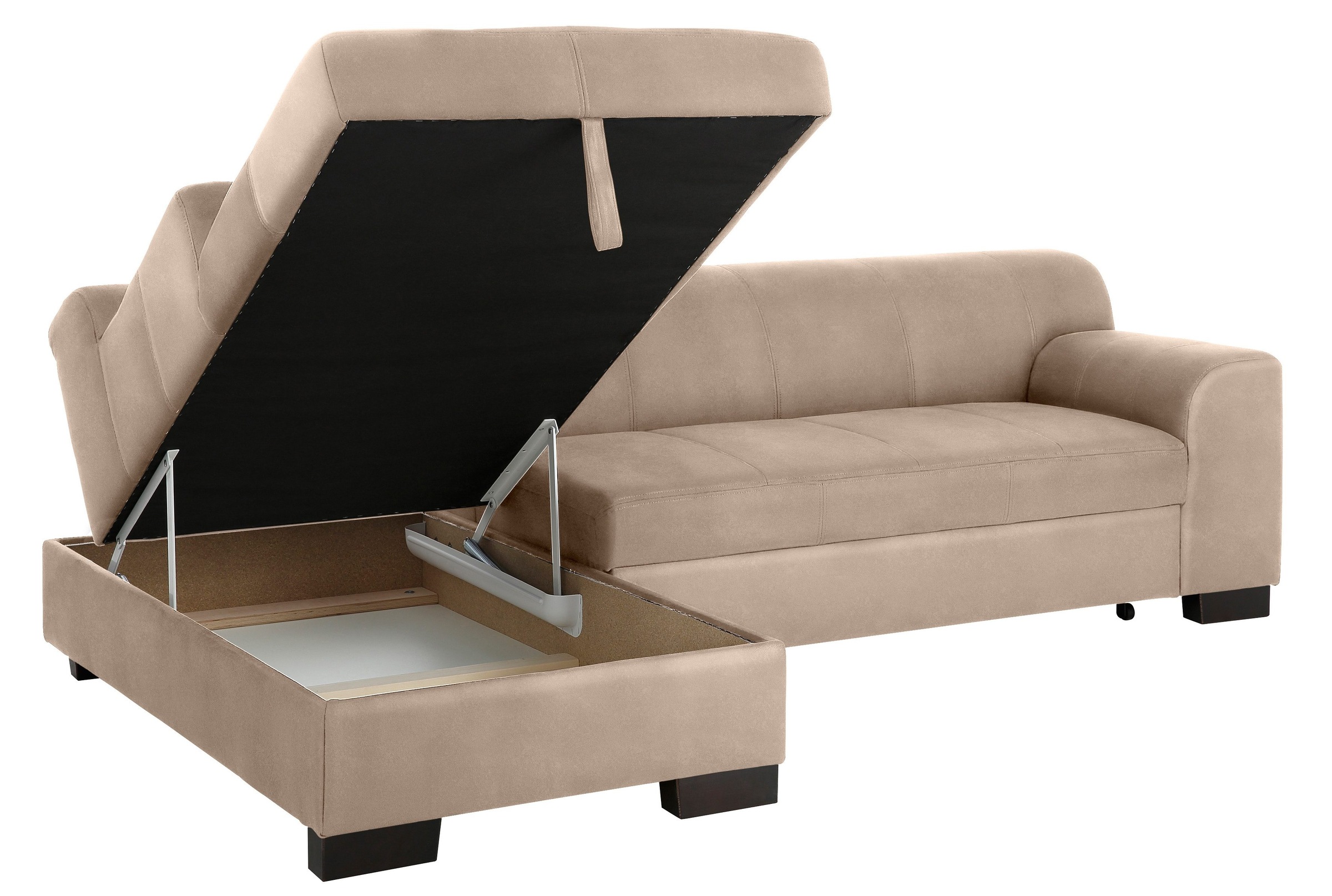 Home affaire Ecksofa »Falk L-Form«, mit Federkern und wahlweise mit Bettfunktion