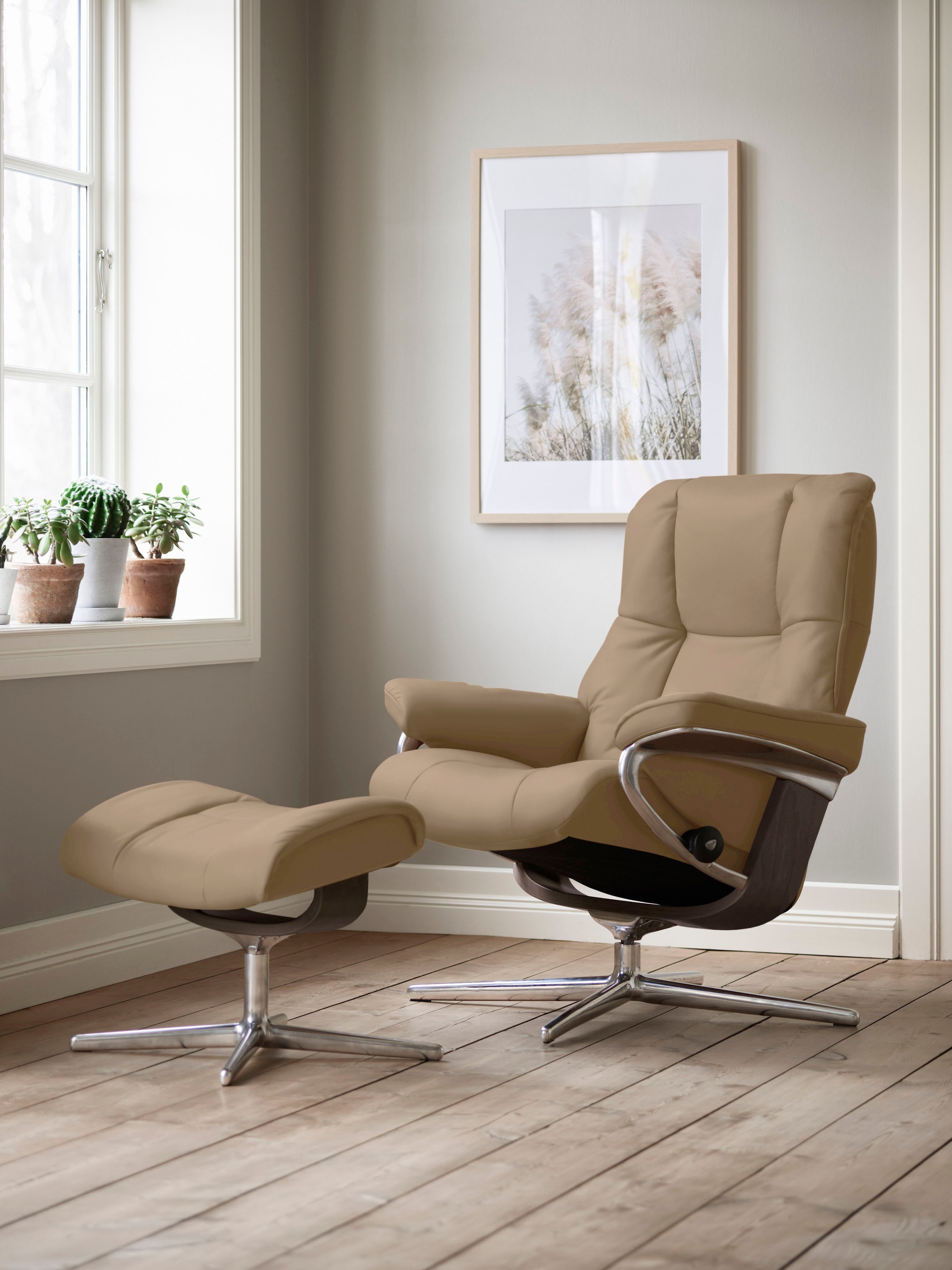 Stressless Fußhocker "Mayfair", mit Cross Base, Größe S, M & L, Holzakzent Wenge