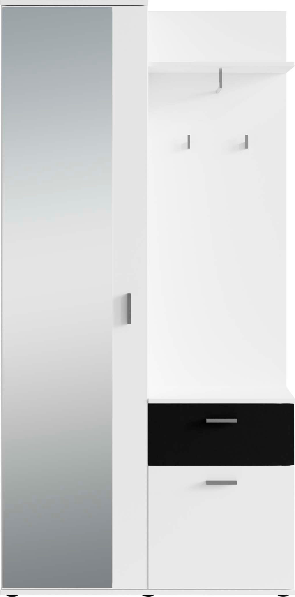 byLIVING Kompaktgarderobe "Jakob" mit großem Spiegel und Ablage, Breite 97 günstig online kaufen