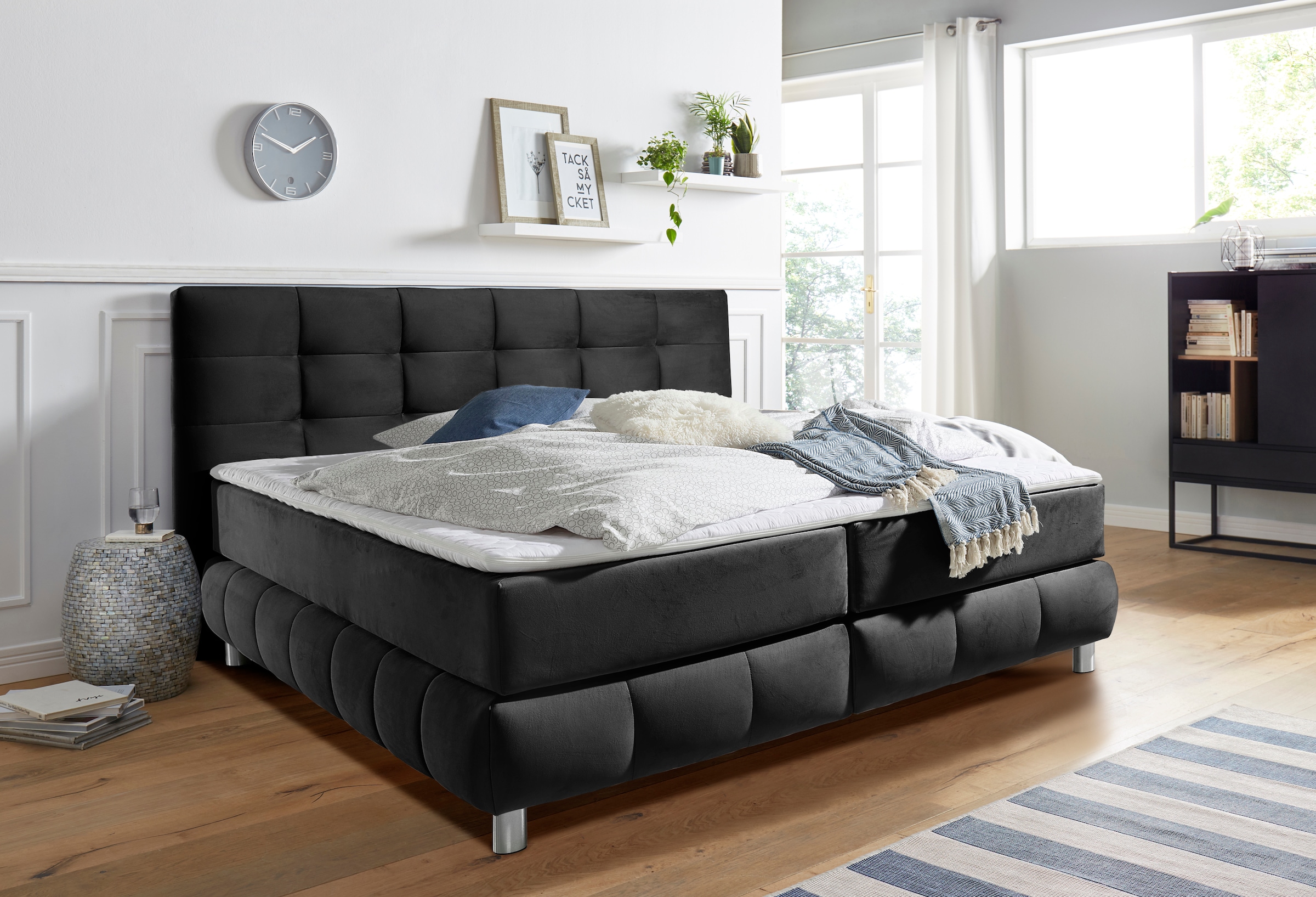 Home affaire Boxspringbett "Salo" incl. Topper, 6 Breiten, 2 Härtegrade, TF günstig online kaufen