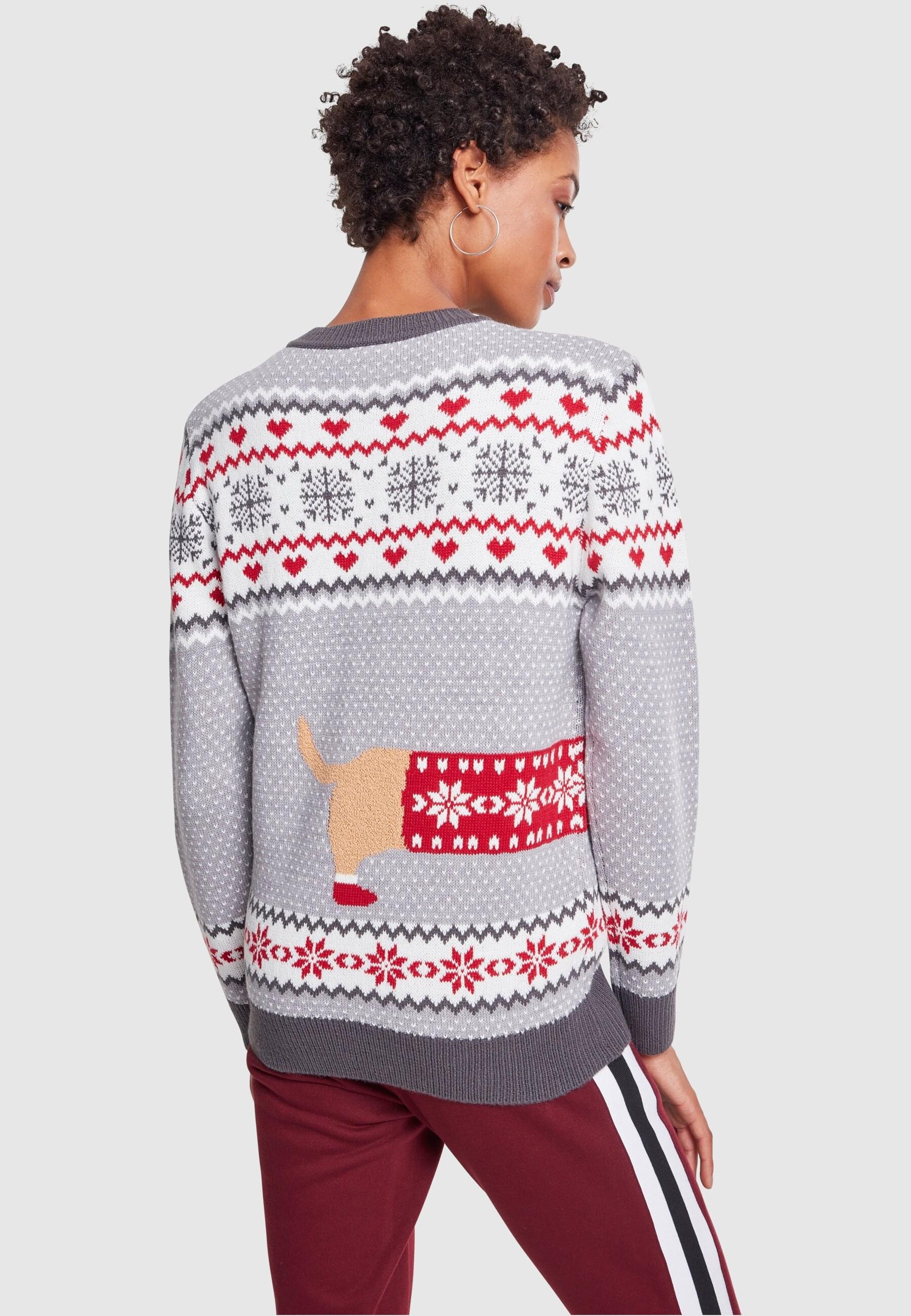 URBAN CLASSICS Rundhalspullover »Urban Classics Damen Ladies Sausage Dog Christmas Sweater«, (1 tlg.)