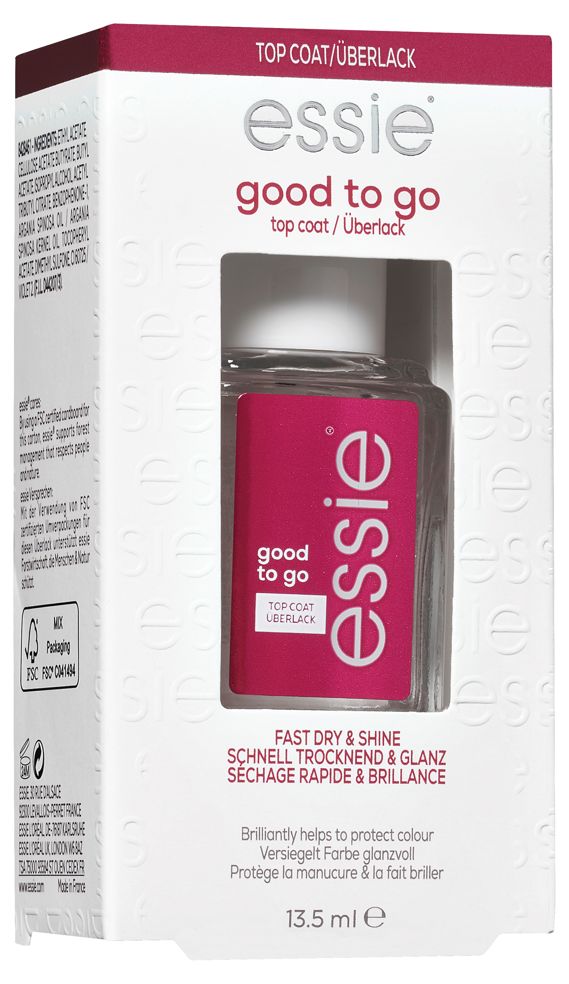 essie Überlack »GOOD TO GO« versiegelt die Farbe, ultra-schnell trocknend