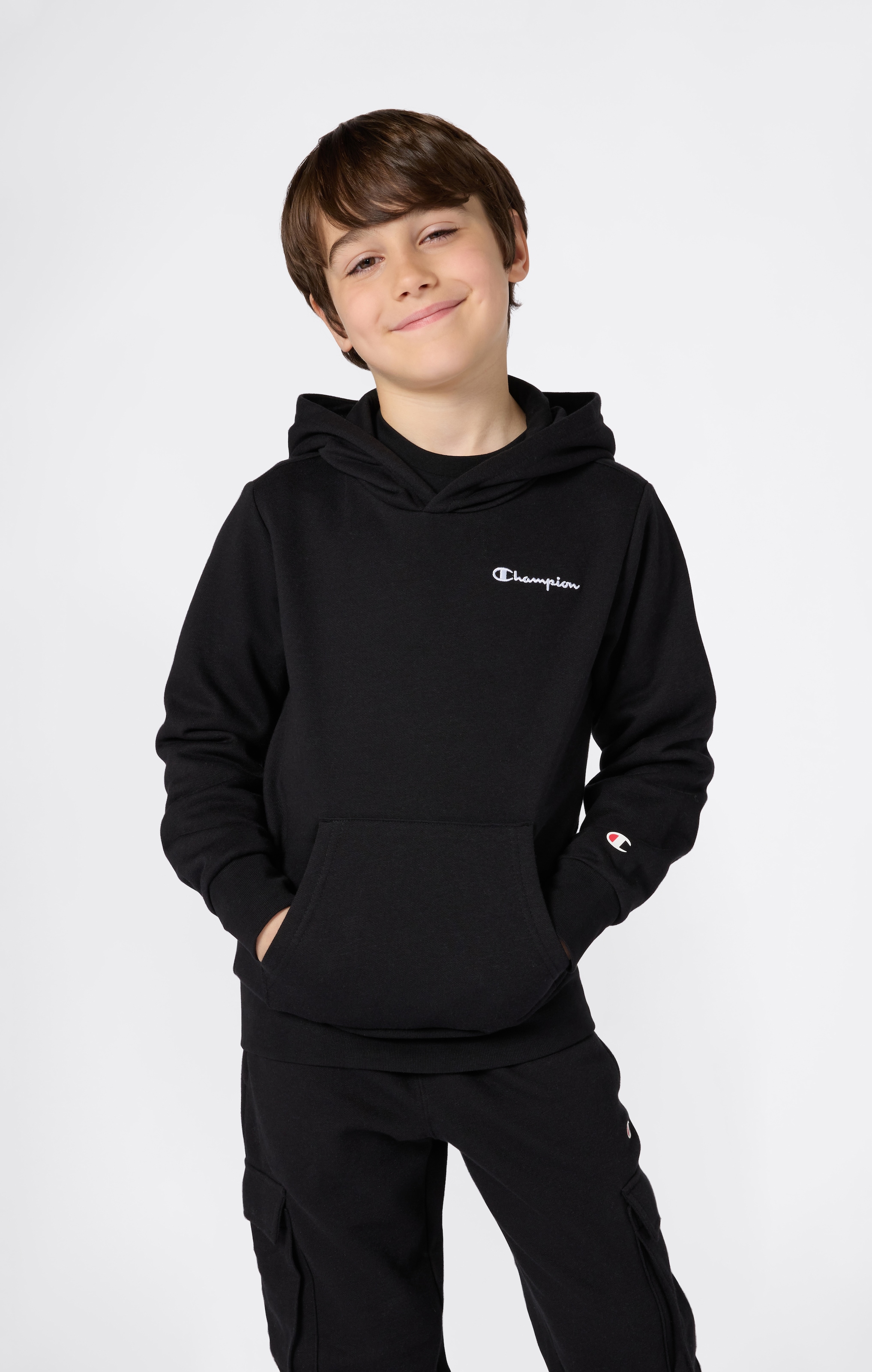 Champion Kapuzensweatshirt "SPORTWEAR HOODIE Standard Fit", mit Kängurutasche, aus Baumwolle und Polyester