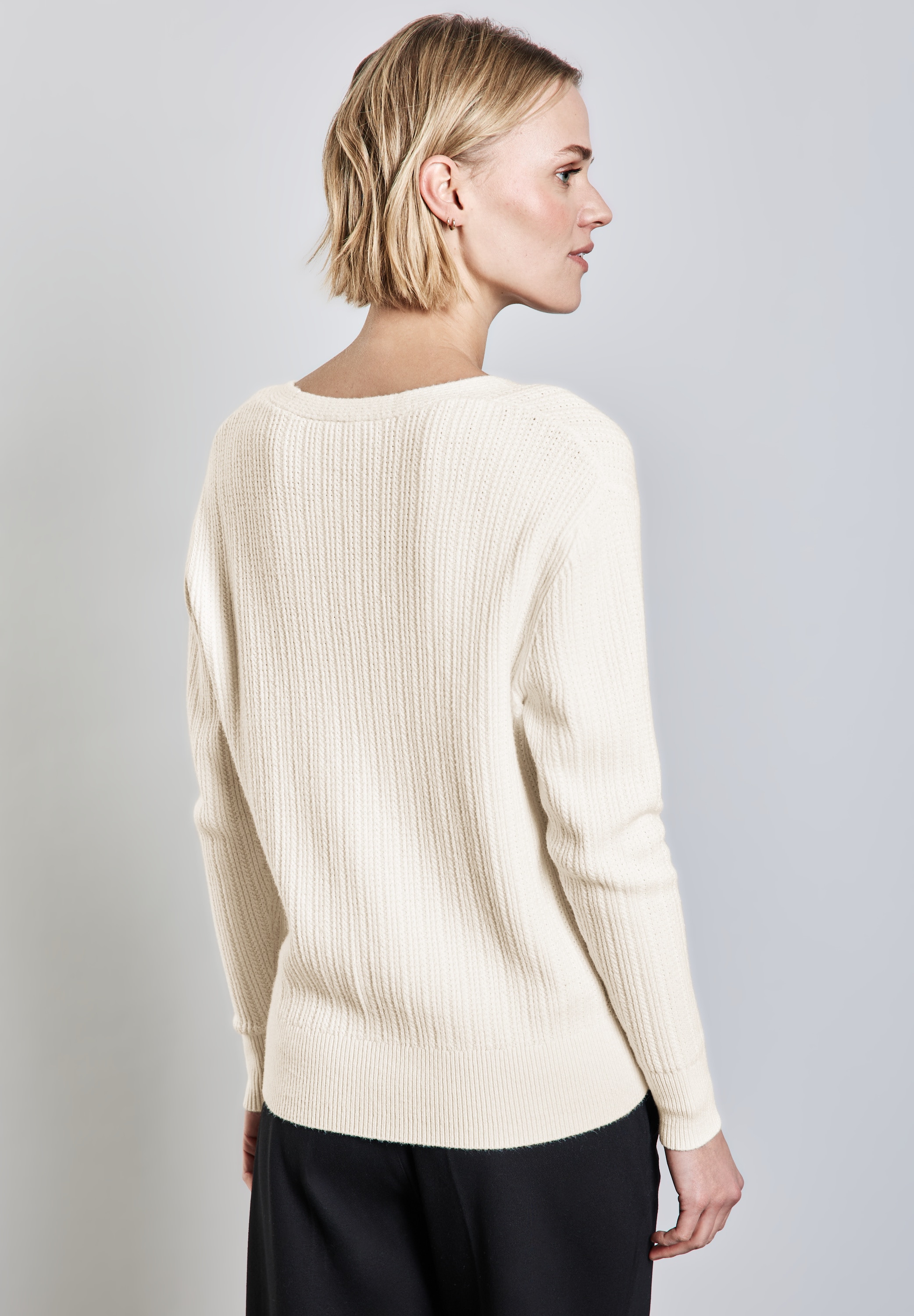 STREET ONE Strickpullover, mit Rippstrick-Struktur