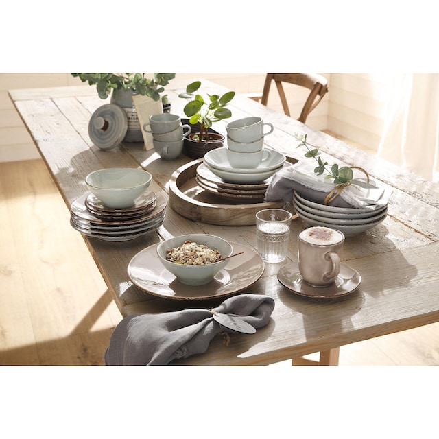 CreaTable Kombiservice »Geschirr-Set OSLO«, (Set, 16 tlg., Kaffeeservice  und Tafelservice im Set, für 4 Personen), Service, Antik-Look, 16 Teile,  für 4 Personen | BAUR