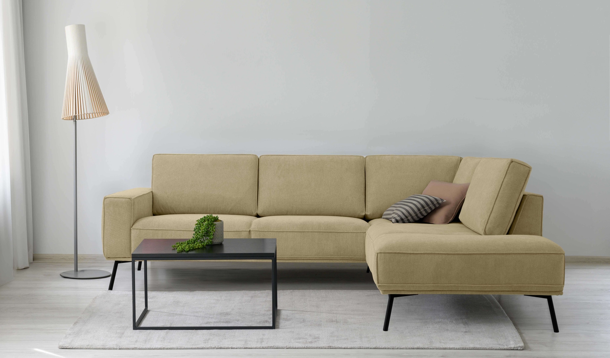 andas Ecksofa »Vosby«, Breite 260 cm, Chenille, mit dekorativer Kedernaht