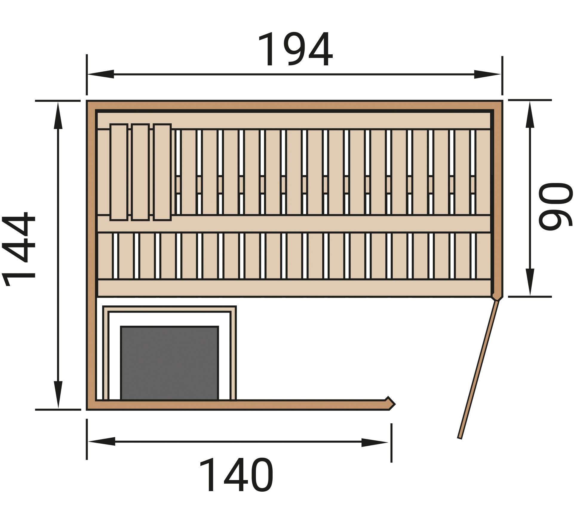 weka Sauna »Element-Ecksauna VARBERG 1« vorgefertigte Elemente, moderne Ganzglastür