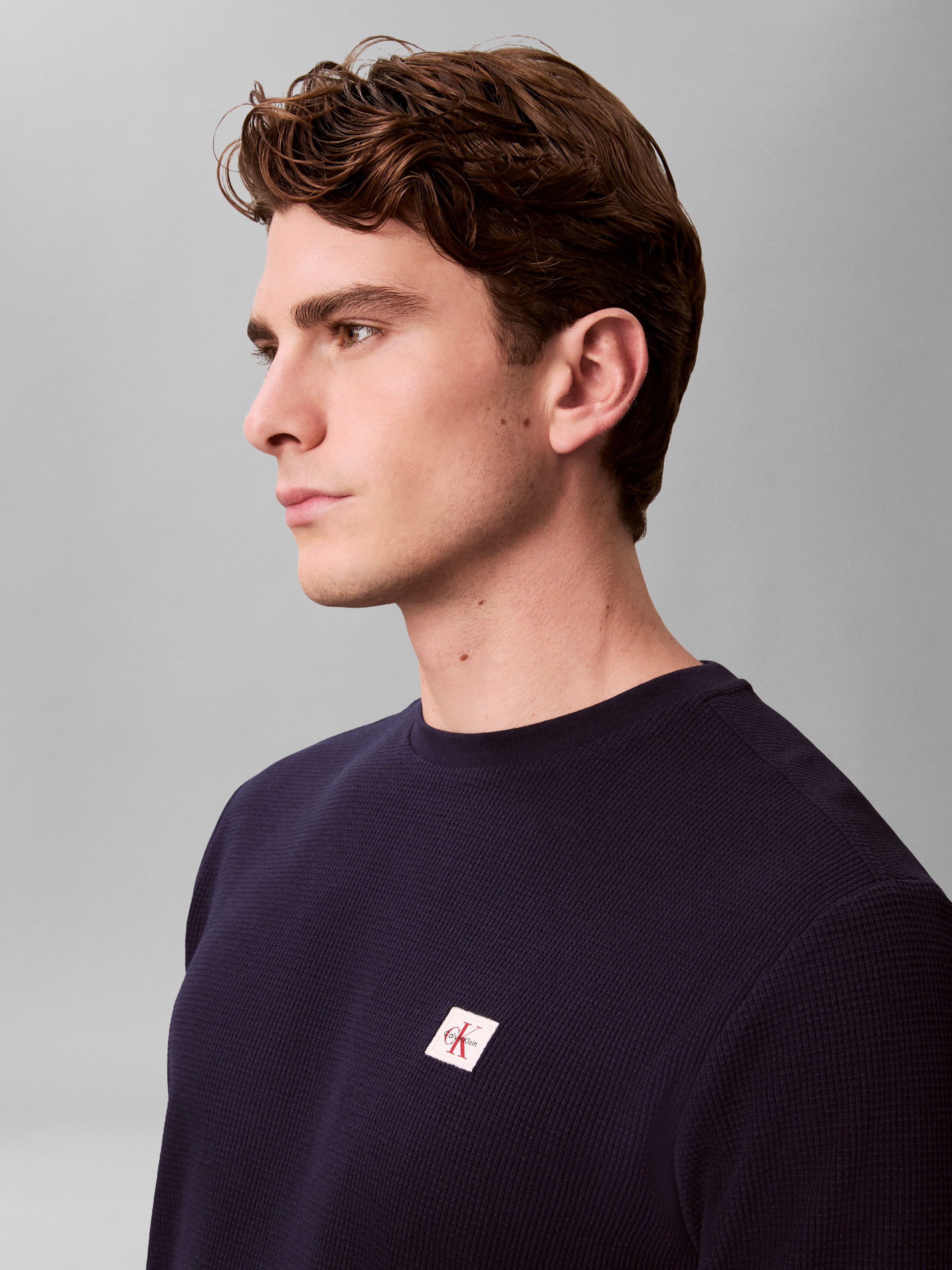 Calvin Klein Jeans Langarmshirt "LS WAFFLE BADGE CREWNK TEE" günstig online kaufen