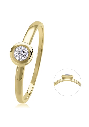 Diamantring »0,10 ct Diamant Brillant Ring aus 585 Gelbgold«