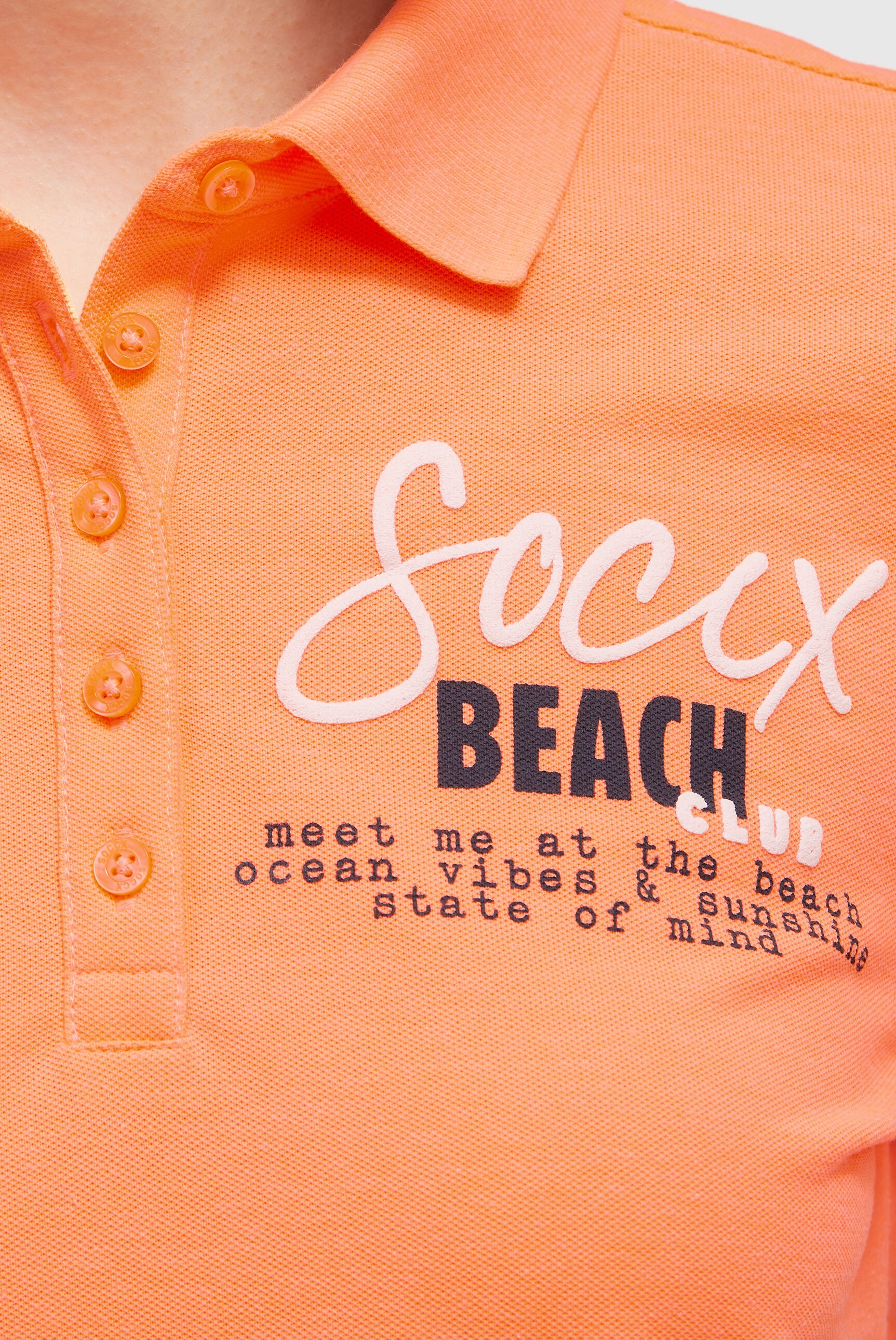 SOCCX Poloshirt mit Puff-Print