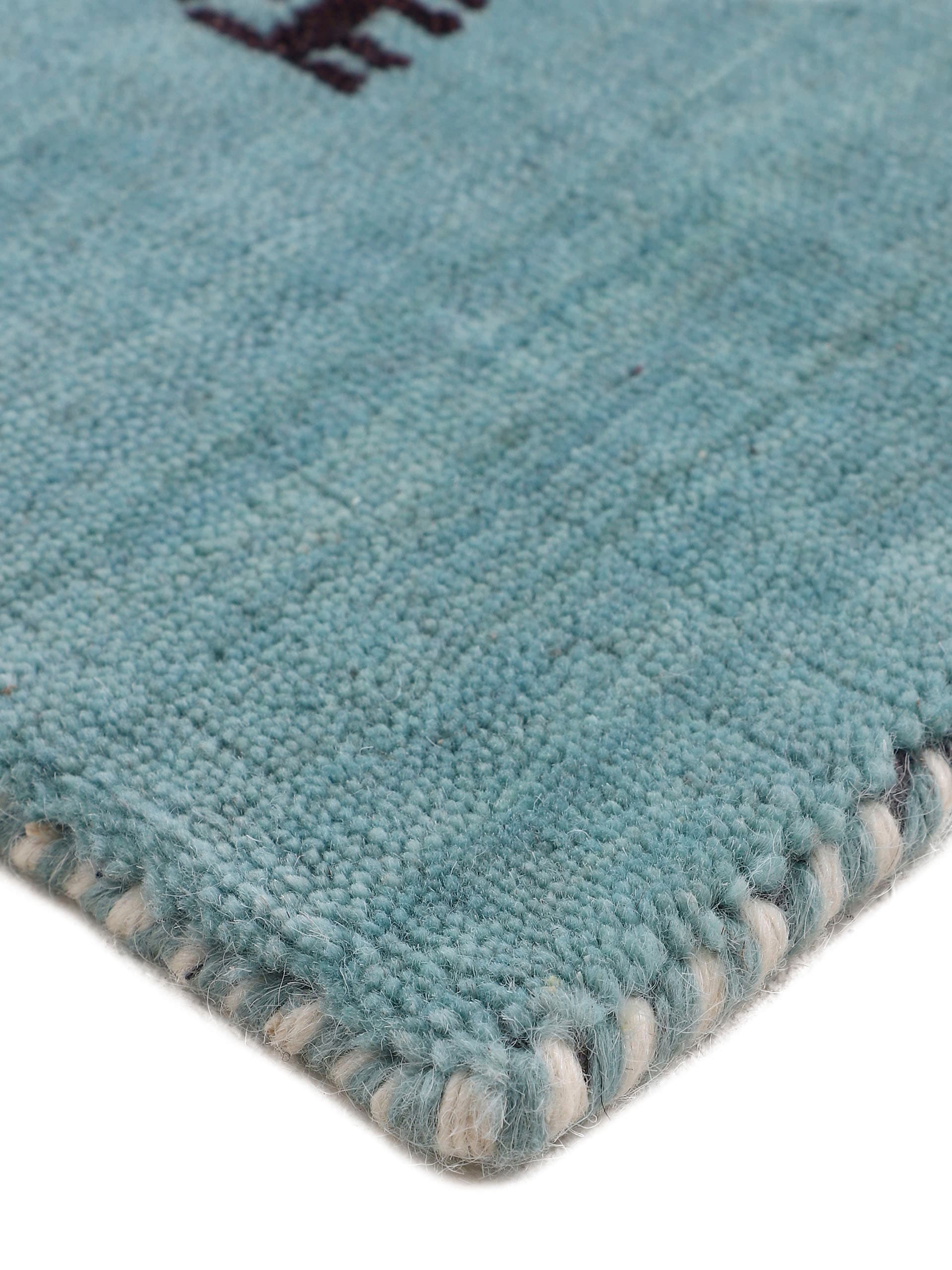carpetfine Wollteppich »Gabbeh Uni, auch als Läufer erhältlich«, rechteckig, 15 mm Höhe, reine Wolle, handgewebt, Gabbeh Loom Tiermotiv, große Farbauswahl
