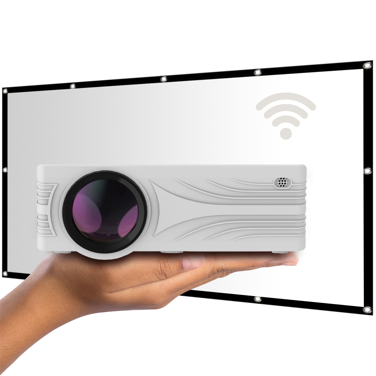 "LA VAGUE LED-Beamer ""LED-Projektor inkl. LV-STA100FP LV-HD240 Wi-Fi BUNDLE"", weiß, Beamer"