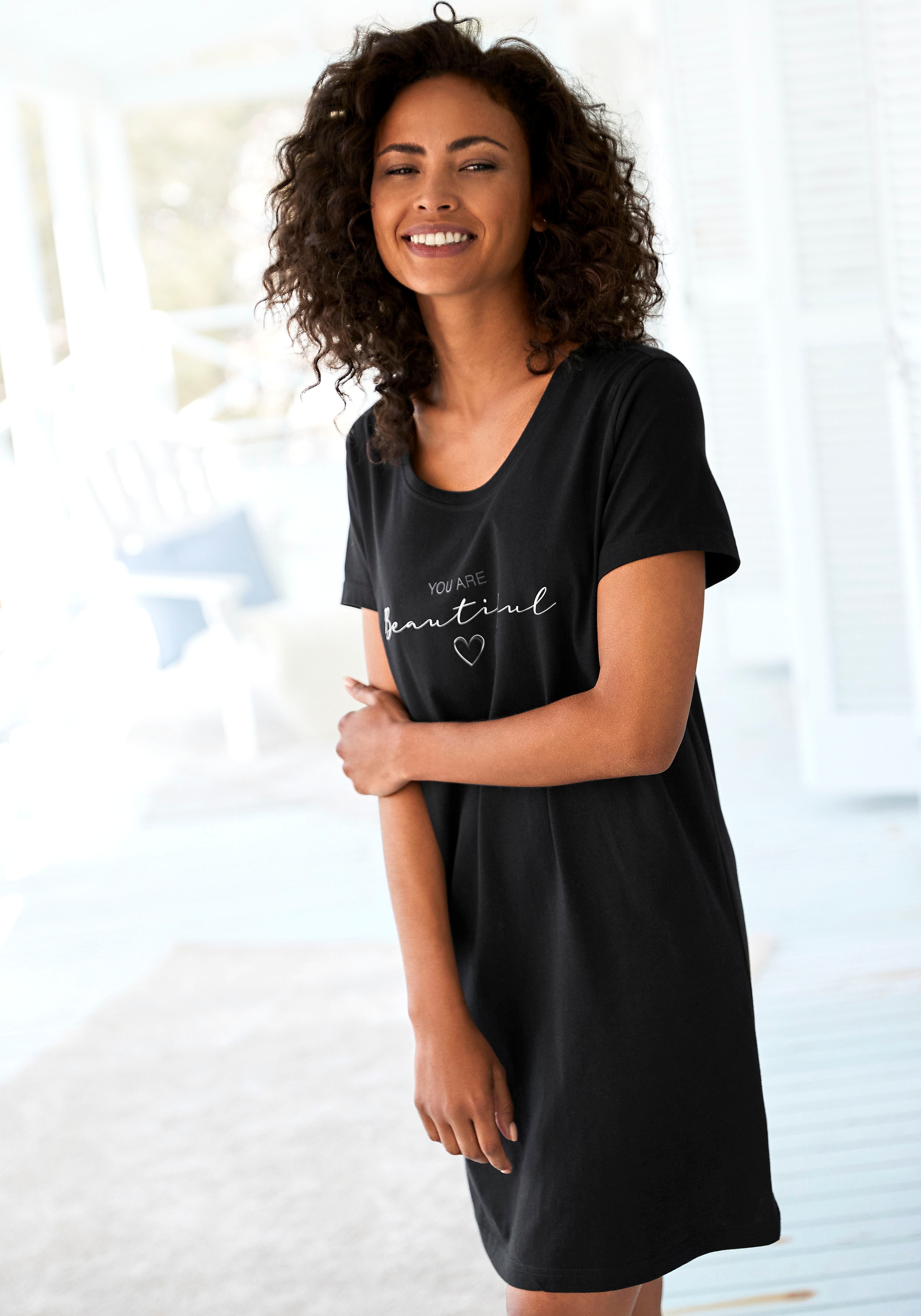 Vivance Dreams by Lascana Bigshirt mit Frontdruck
