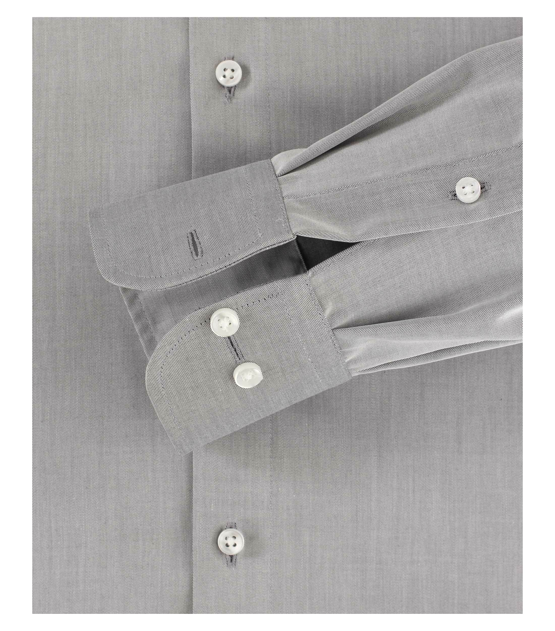 Businesshemd CASAMODA "CASAMODA Businesshemd uni", Herren, Gr. 46, Normalgrößen, grau, 100% Baumwolle, unifarben, comfort fit, Hemden 3