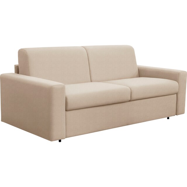 Nias Italia Schlafsofa »Bari«, inklusive Matratze und klappbaren  Bettunterbau, Liegefläche 140/208 cm | BAUR