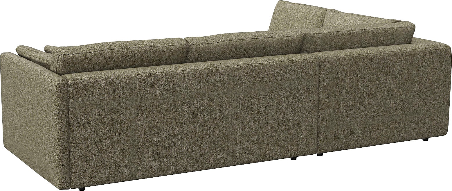 FLEXLUX Ecksofa »Lovane, elegant und zeitlos, bequem, L-Form«, Weich & anschmiegsam, große Sitztiefe auf Kaltschaum, Dekokissen inkl.