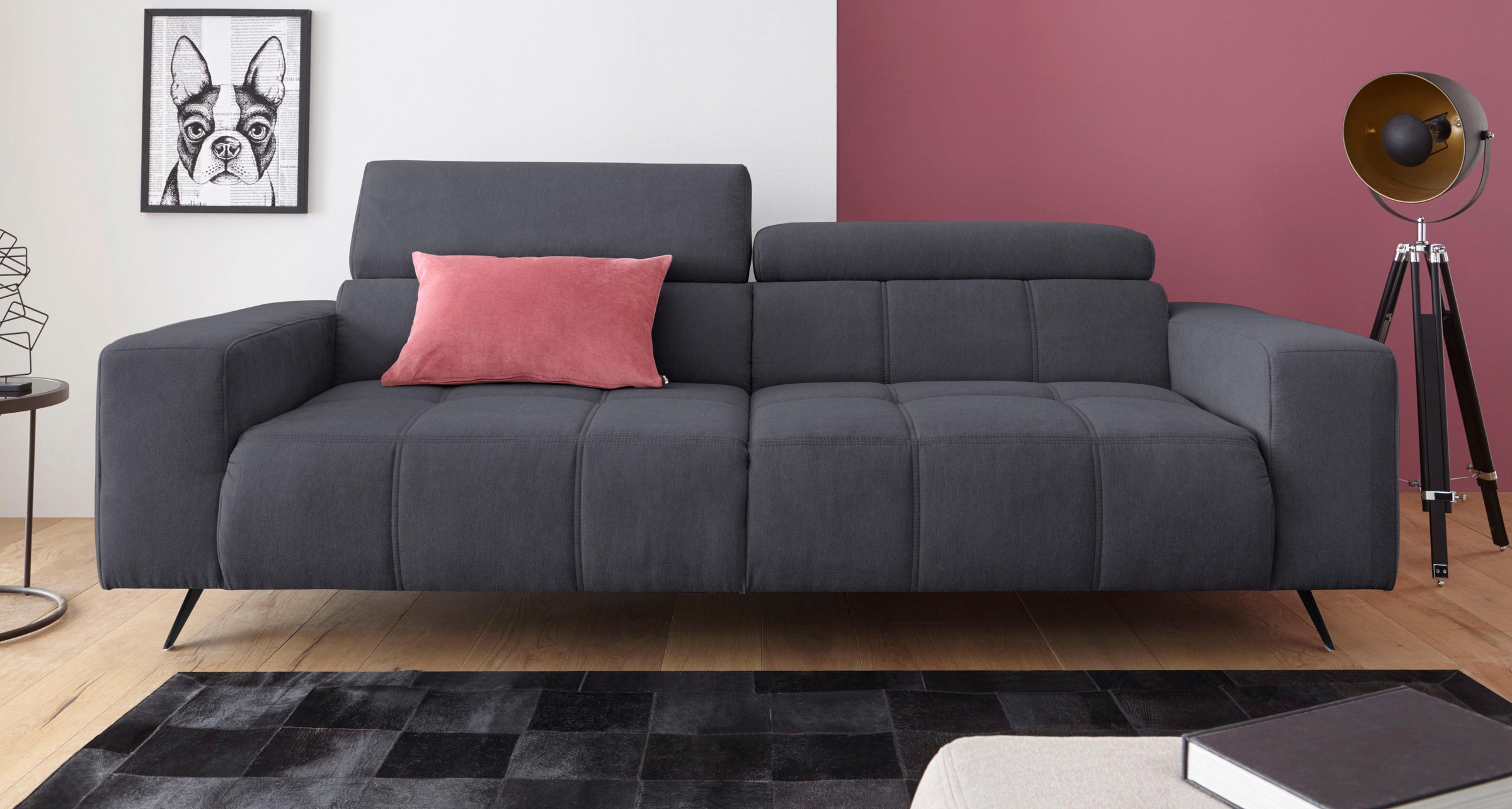DOMO collection 2-Sitzer »Trento, mit Kufenfuß oder Einzelfuß«, wahlweise mit Kopfteilverstellung und in zwei Größen erhältlich