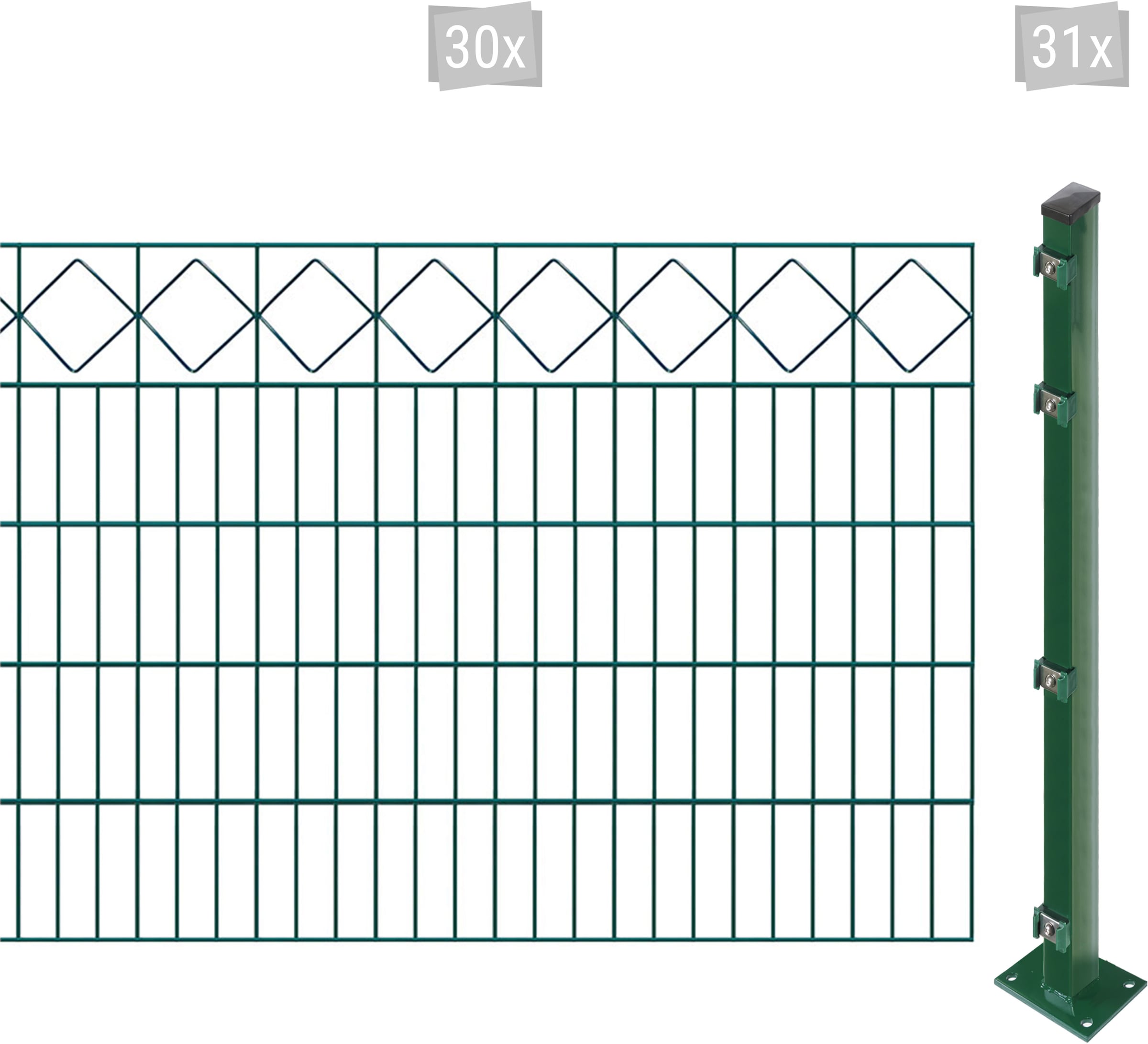 Arvotec "EASY 100 zum Aufschrauben "Karo" mit Zierleiste" Zaunhöhe 100 cm, Zaunlänge 2 - 60 m