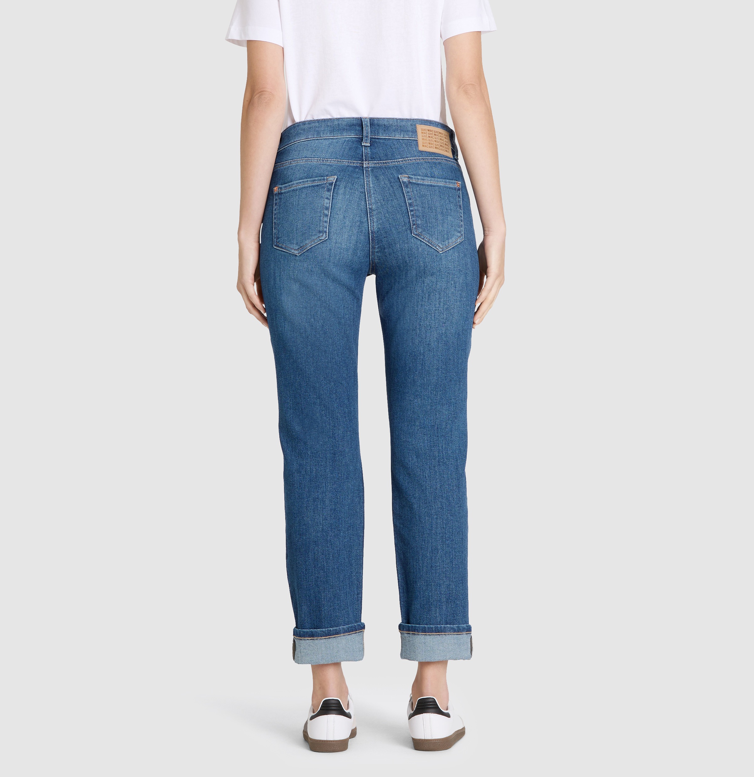 Straight-Jeans MAC "SUE relax", Damen, Gr. 36, Länge 29, blau (indigo blau washed), Web, Obermaterial: 95% Baumwolle, 4% Polyester, 1% Elasthan, straight fit, Jeans Straight-Jeans, im Four-Pocket Style 3