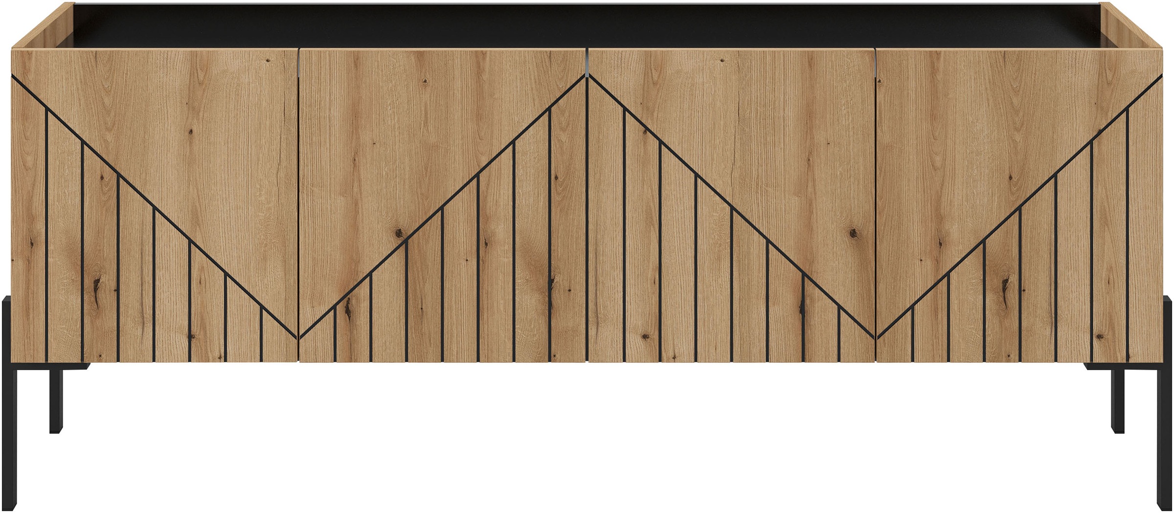 INOSIGN Lowboard "SNETT, Breite: 155cm, mit Metall-Stabfüßen, 4 Türen, 2 Ei günstig online kaufen