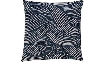 Dekokissen »Wave«, Kissenhülle ohne Füllung aus besticktem Leinwandgewebe, 50 x 50 cm