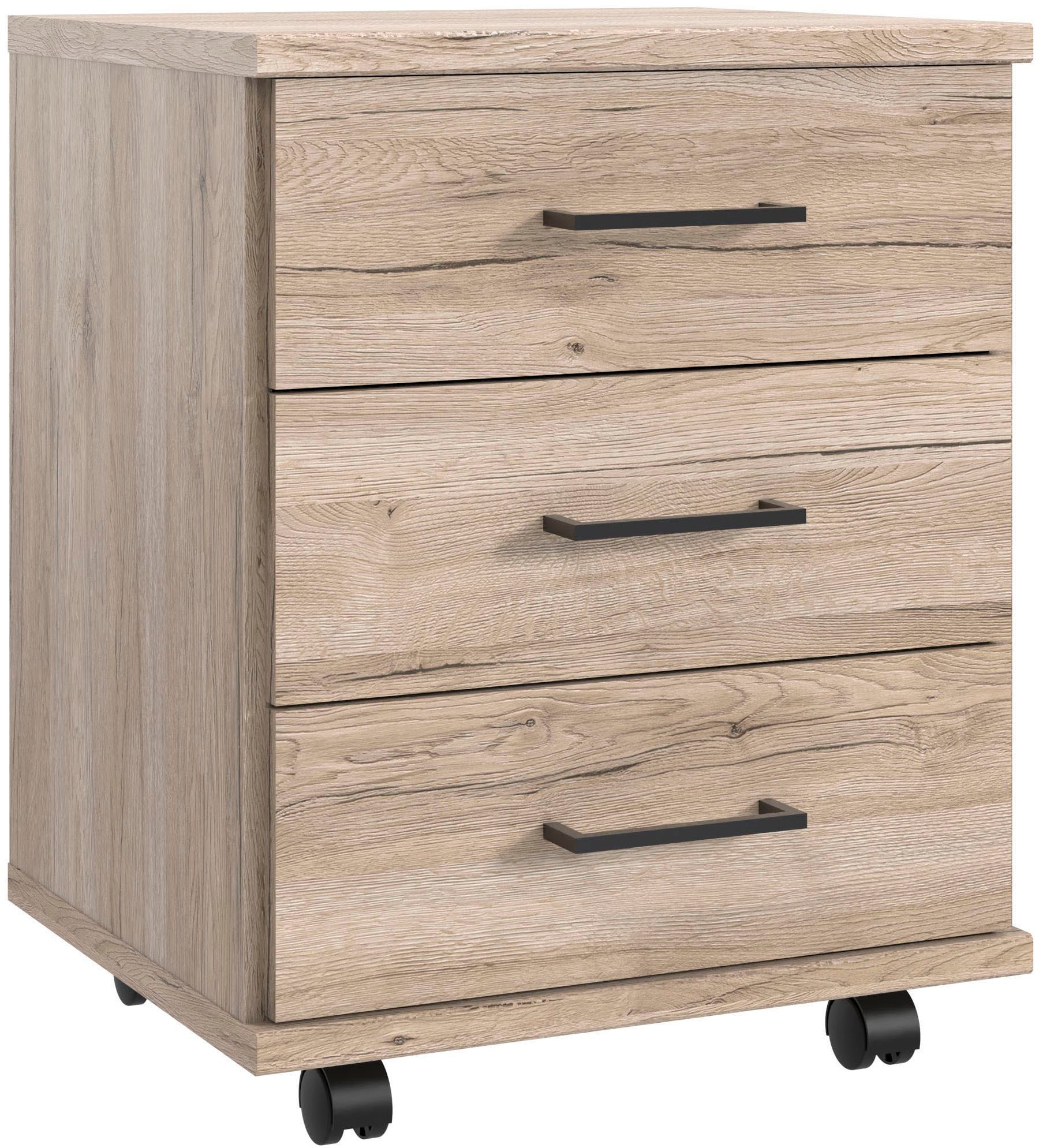 3 hoch bestellen Desk«, mit | BAUR Rollcontainer 46cm Wimex breit, »Home Schubladen, 58cm