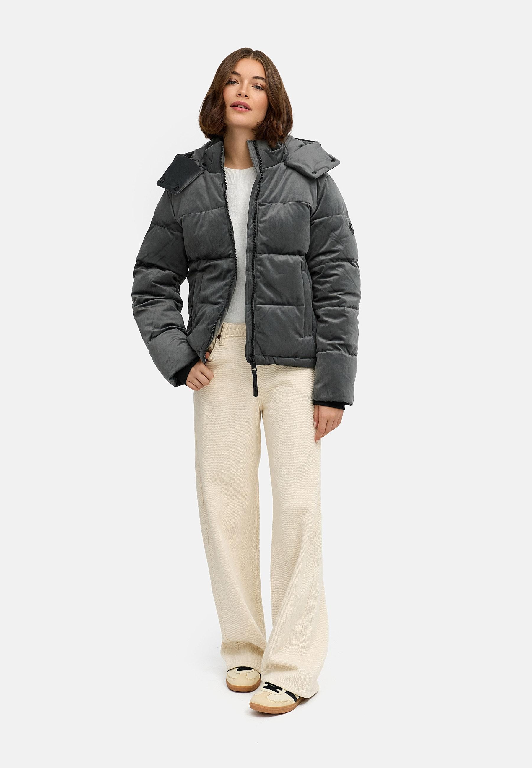 Ragwear Steppjacke »Roobie Velvet YOUMODO«, mit Kapuze, Gesteppte Winterjacke in Samtoptik mit Kapuze