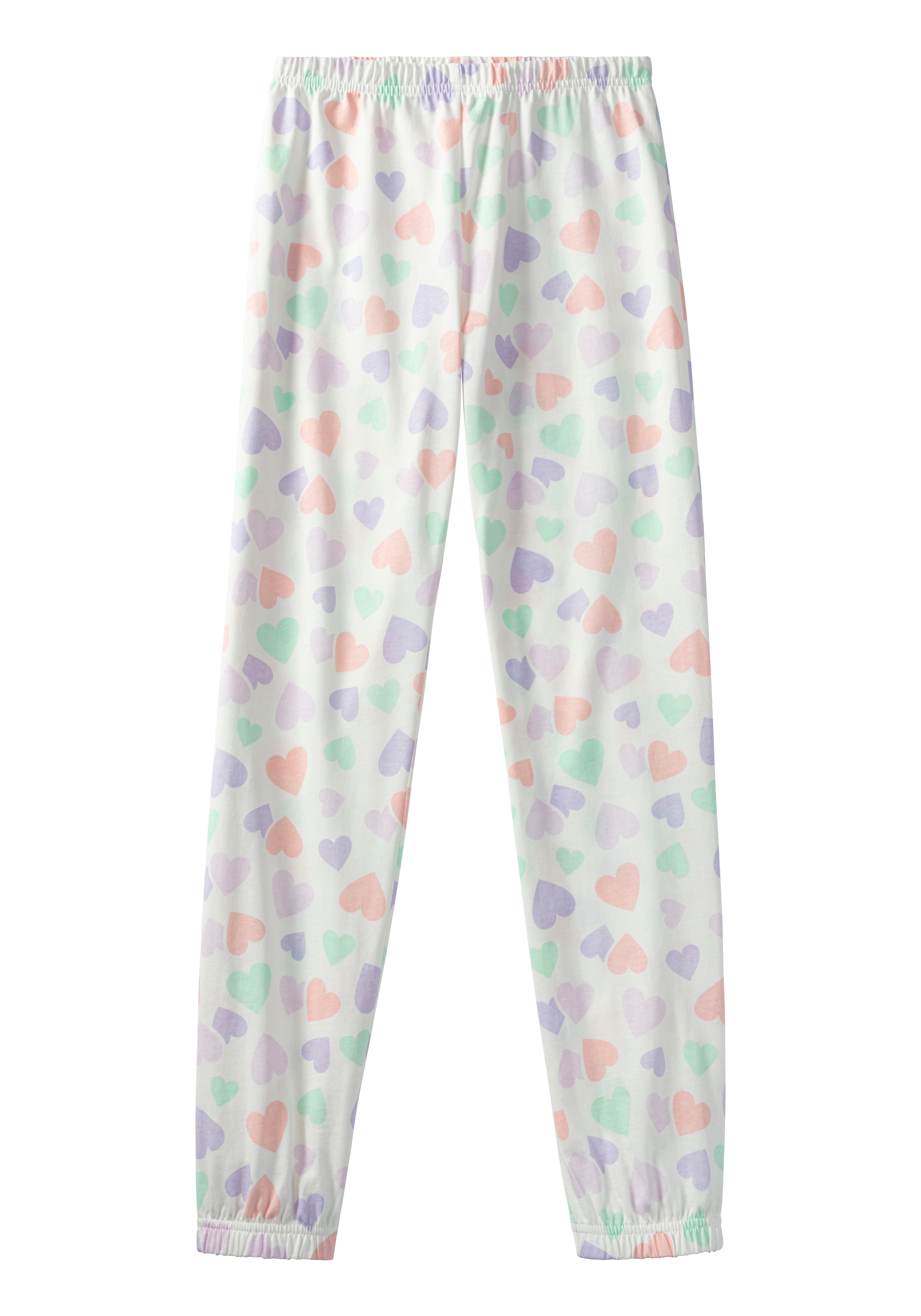petite fleur Pyjama, (2 tlg., 1 Stück), Schlafanzug mit Hose im Herzchen Allover Print