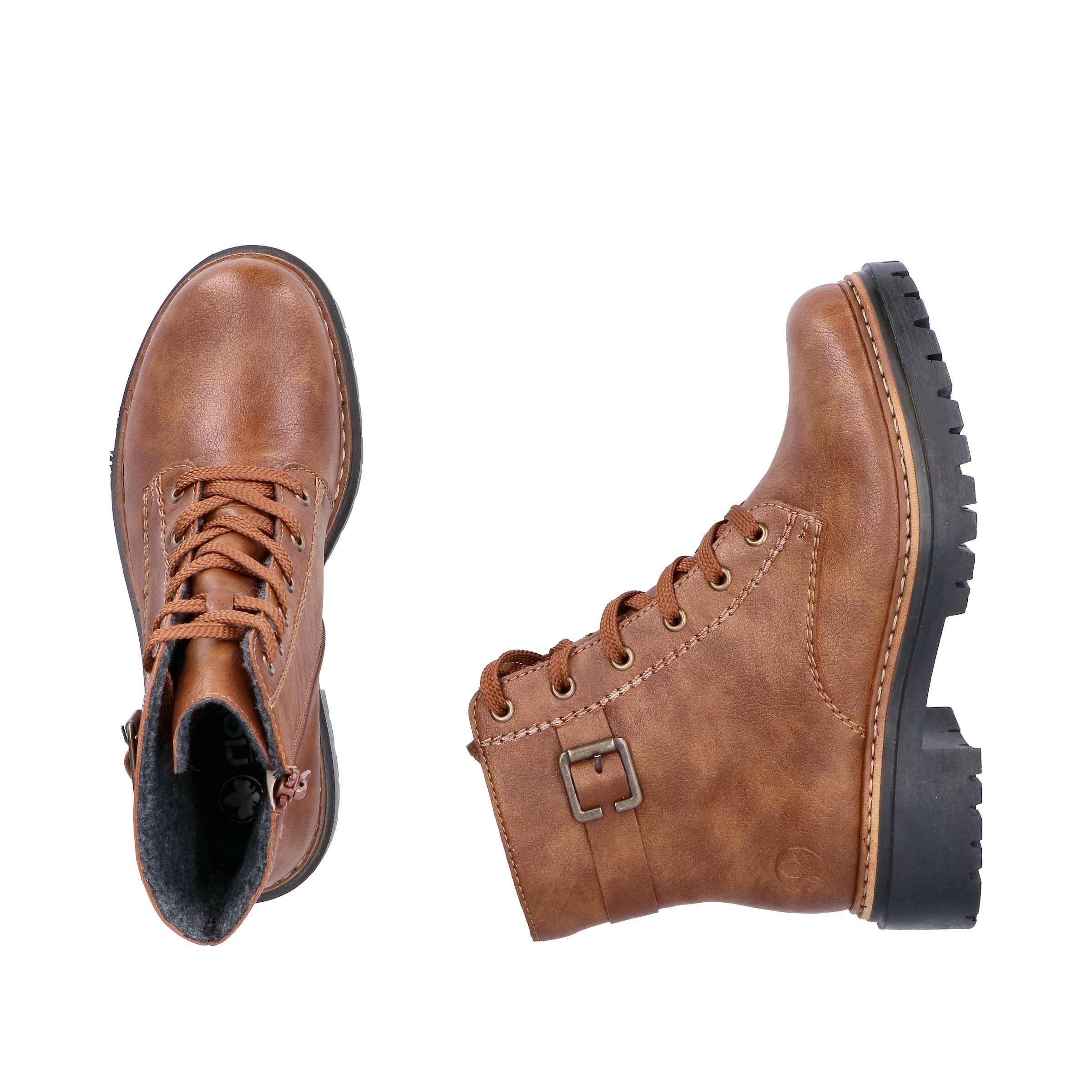Rieker Schnürboots, Winterstiefel, Boots mit kontrastfarbener Rahmennaht