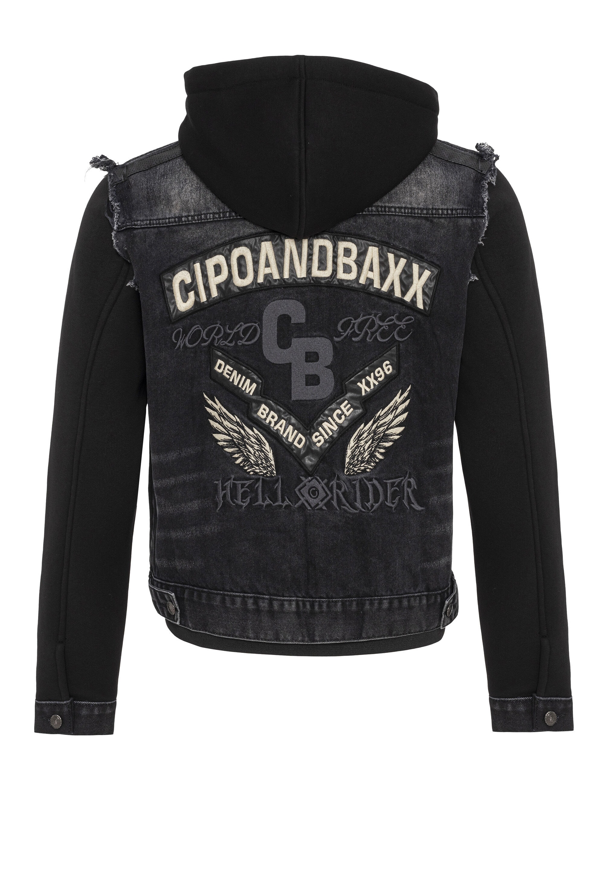Cipo & Baxx Jeansjacke »CJ307« mit Kapuze Abgerundet mit metallischen Details