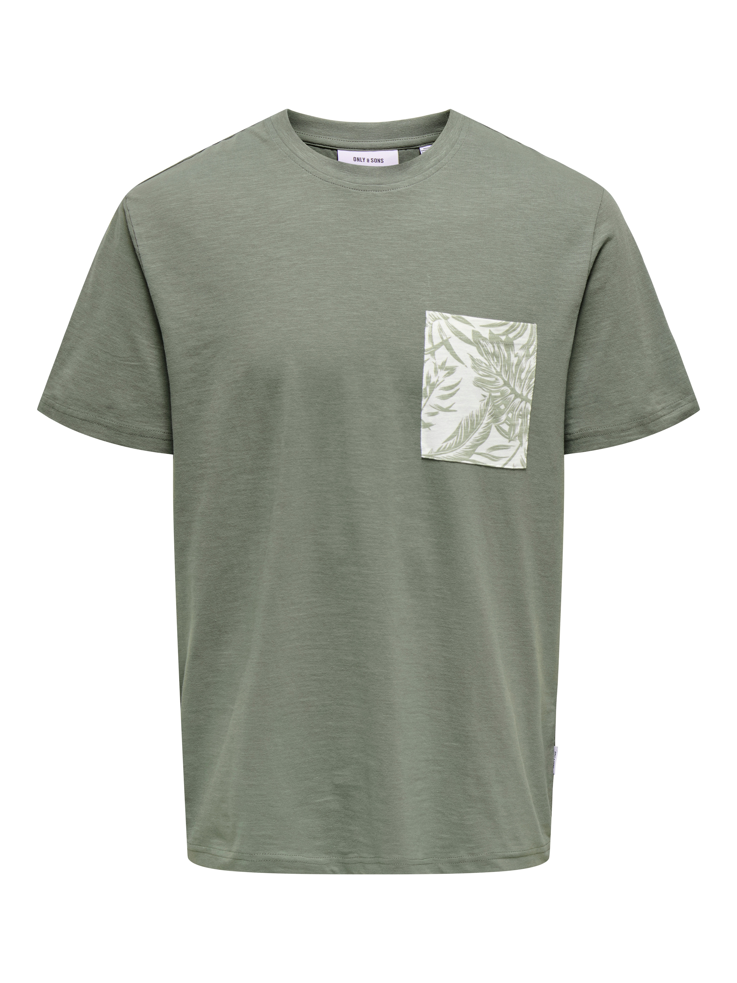 ONLY & SONS Rundhalsshirt »ONSPERRY LIFE REG LEAF POCKETTEE«