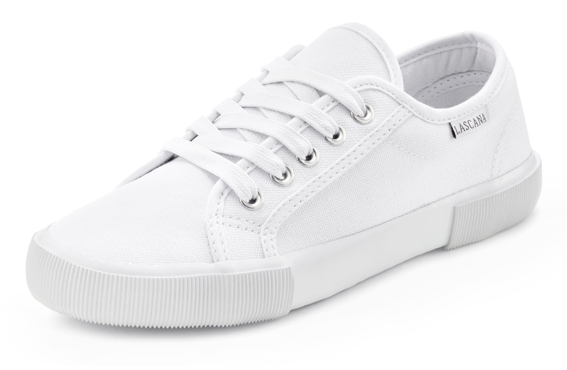 LASCANA Women's Canvas Sneaker White 38 4