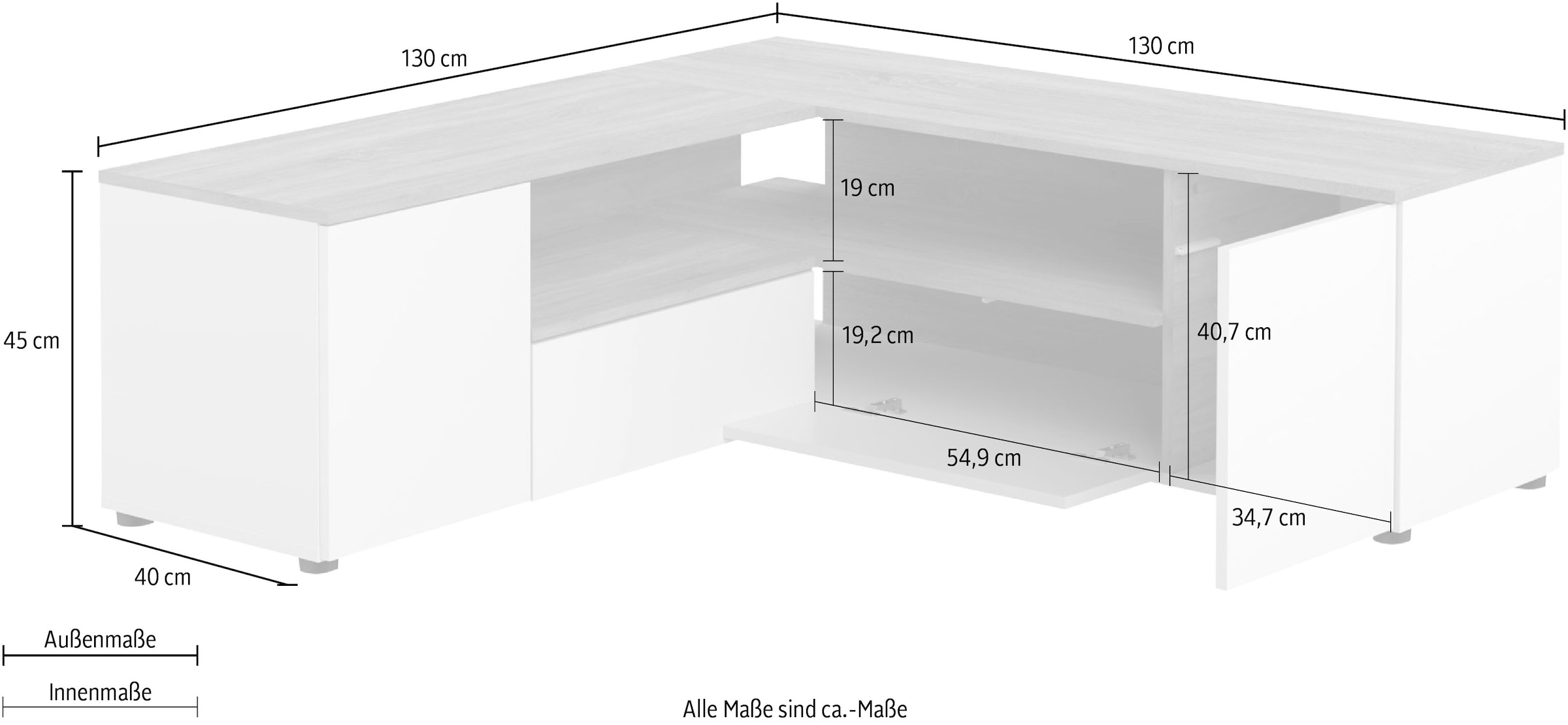 TemaHome TV-Bank »Angle TV Tisch«