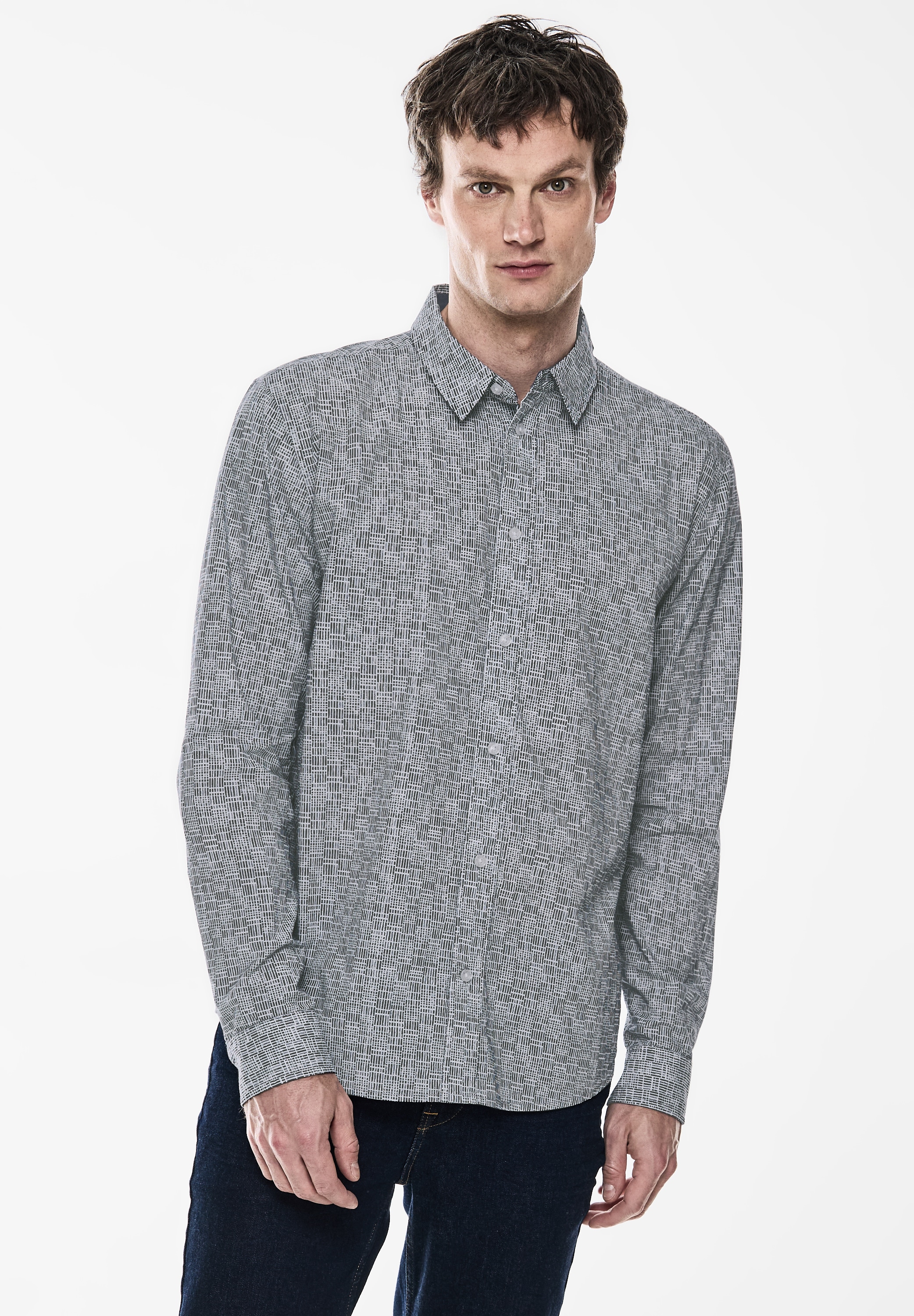 STREET ONE MEN Langarmhemd, aus reiner Baumwolle