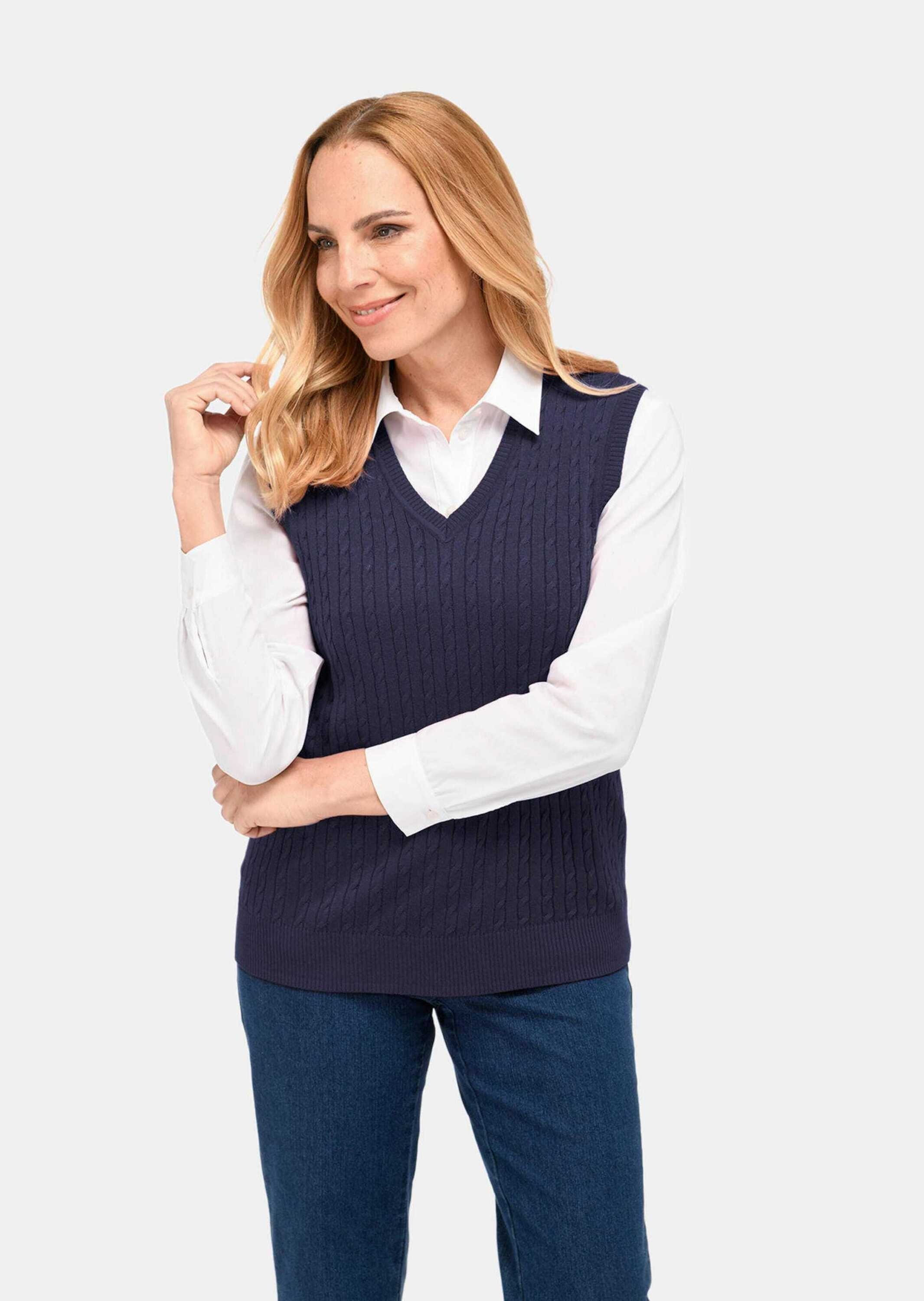 GOLDNER Pullunder "Kurzgröße Pullunder mit zeitlosem Zopfmuster" Tolles Kom günstig online kaufen